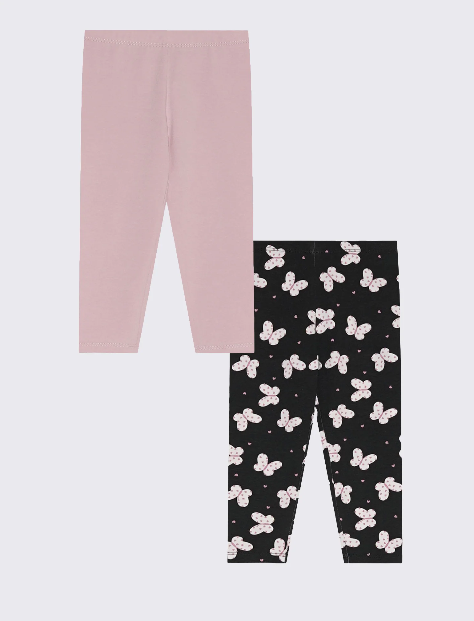 Pack 2 leggins in cotone elastico - Nero - Image 2