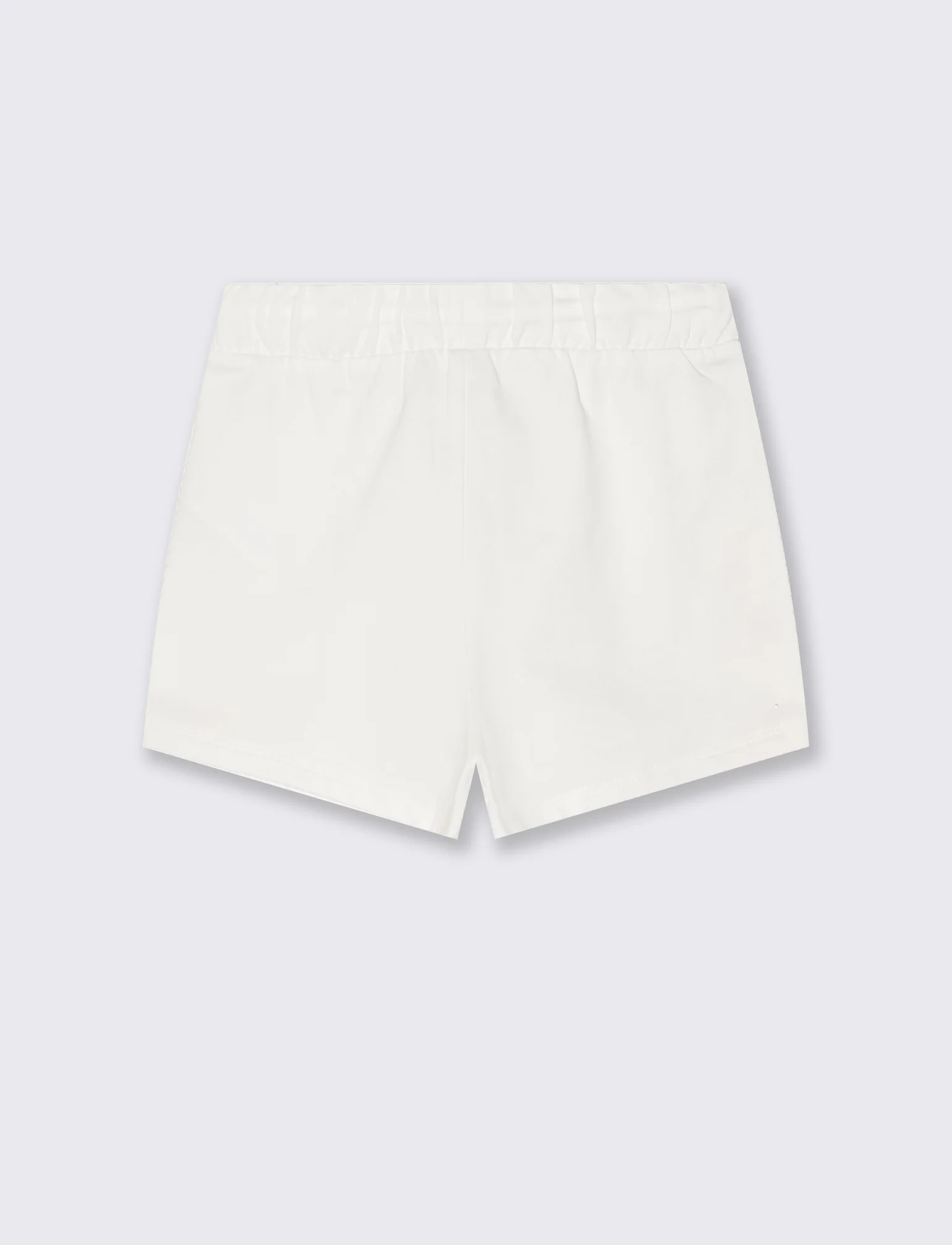Pantaloncino con fasce in crochet e felpa - Bianco latte - Image 4