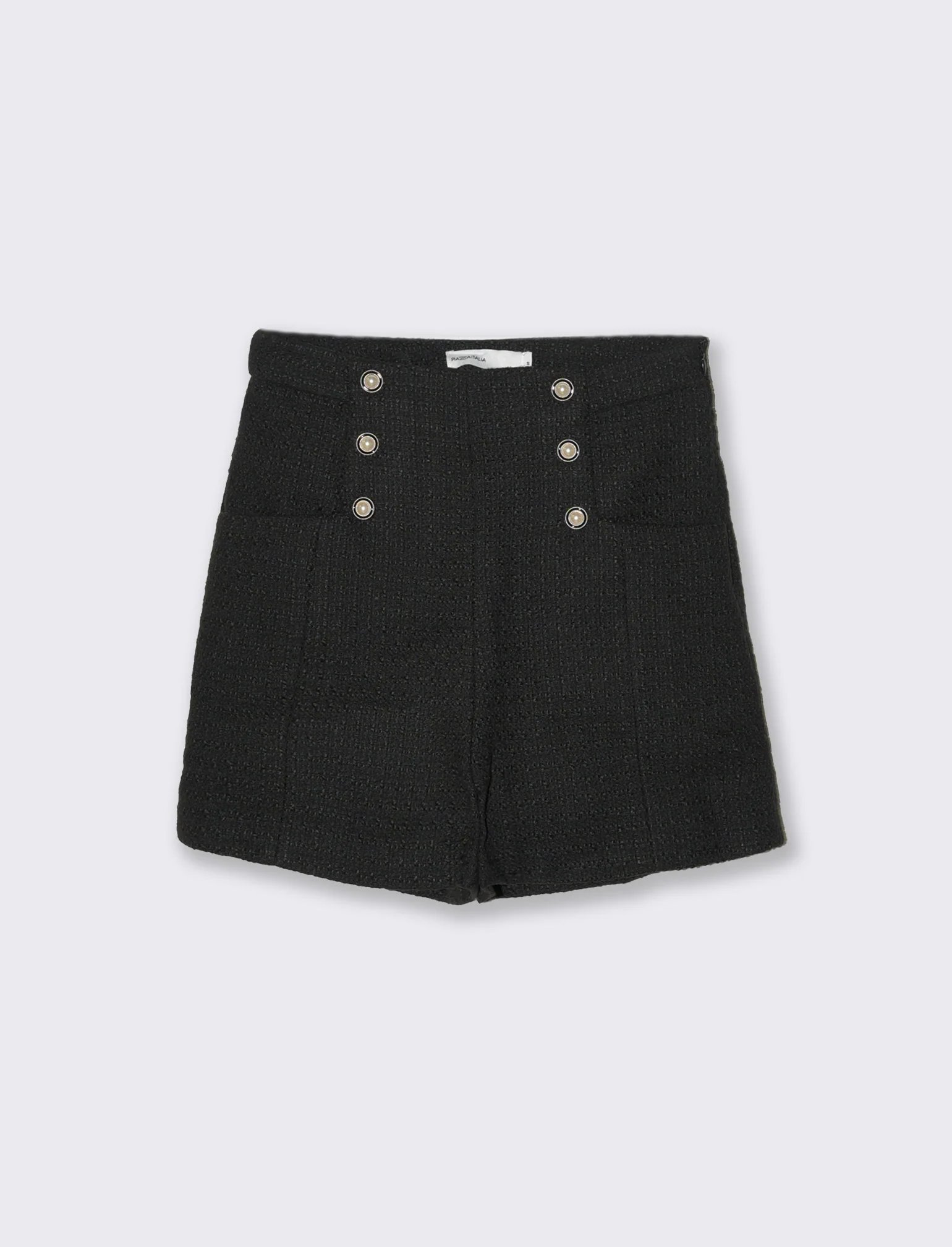 Pantaloncio con bottoni da donna - Nero - Image 4