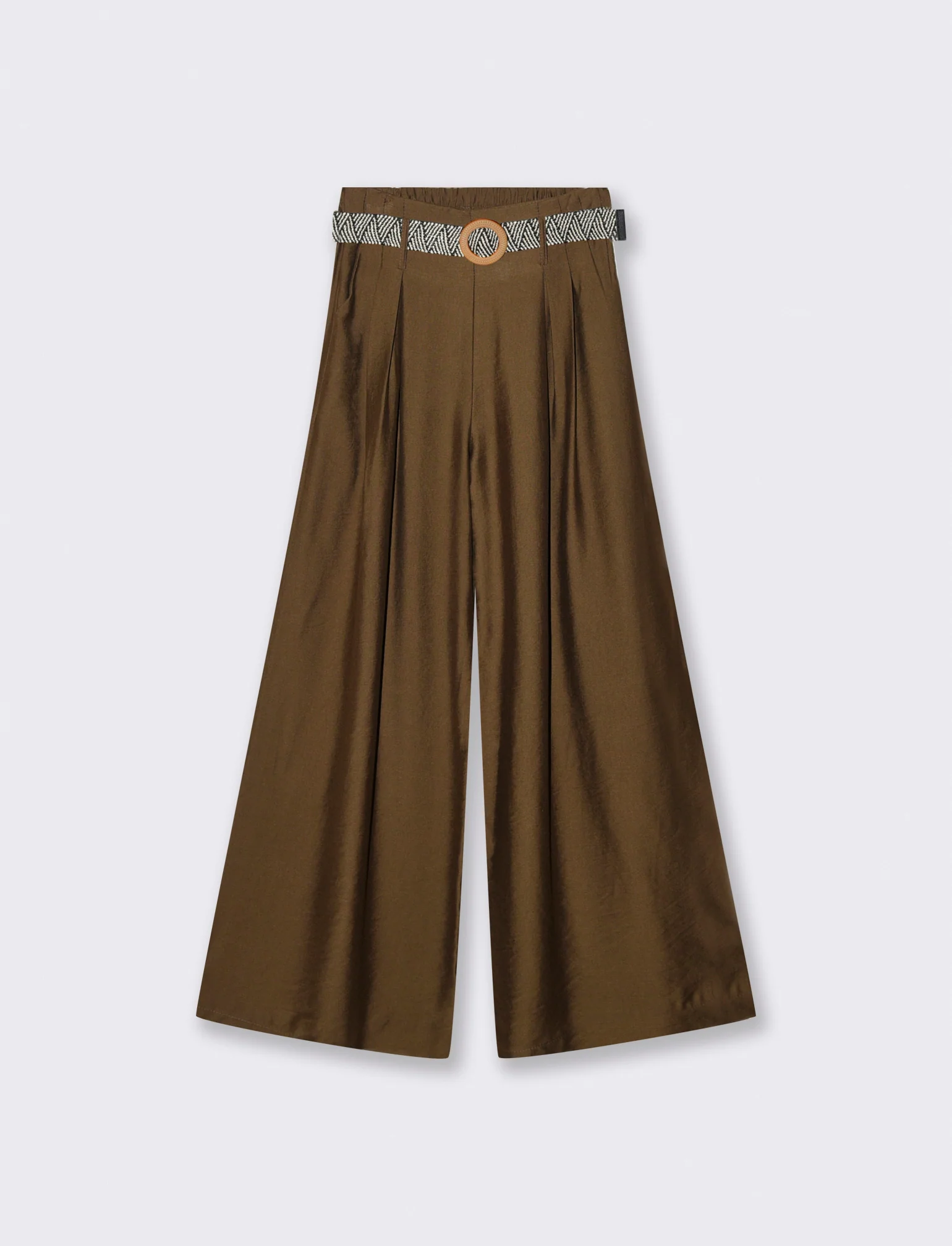 Pantalone a palazzo con cintura - Moro - Image 3