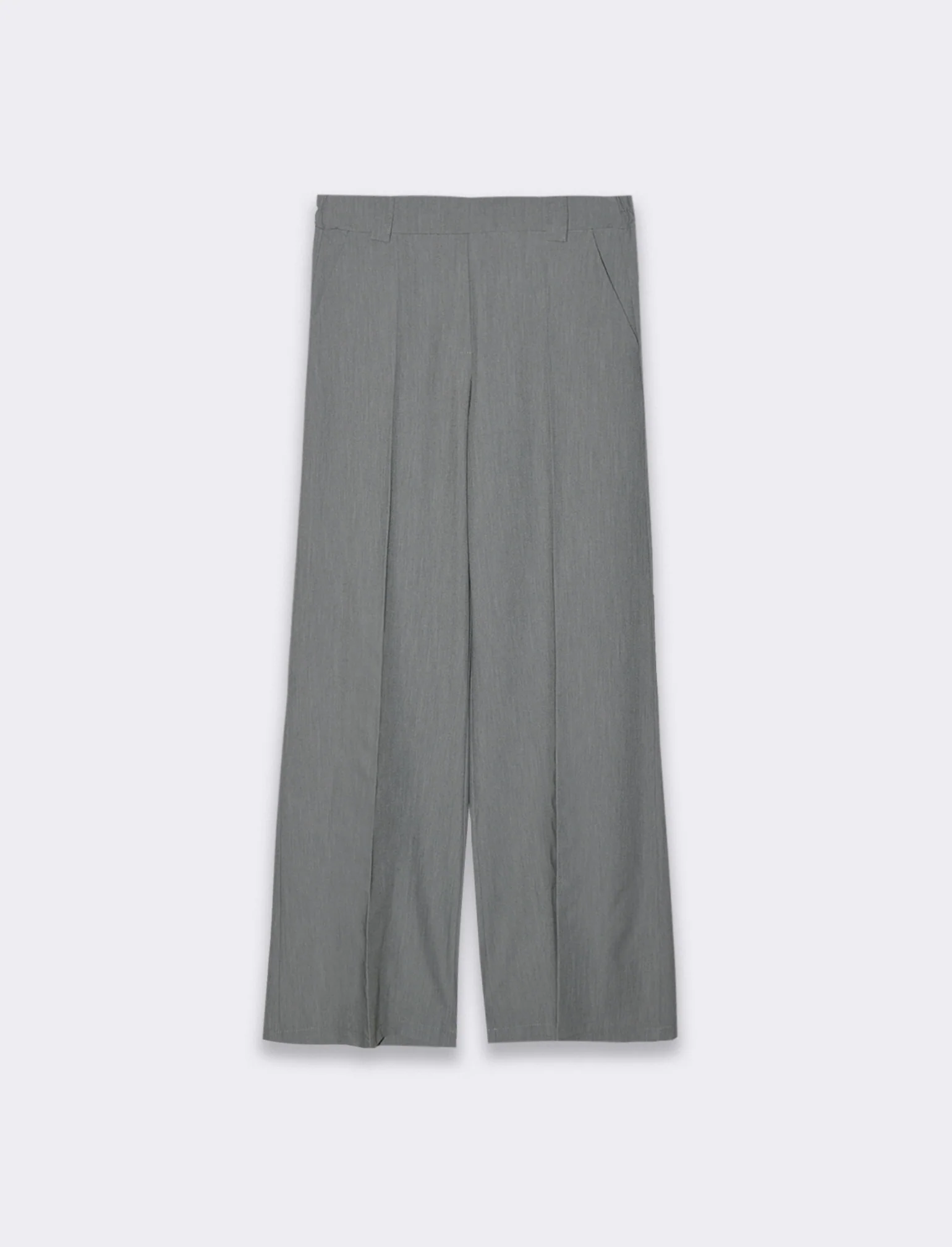 Pantalone a palazzo confort fit da donna - Grigio chiaro mel. - Image 4