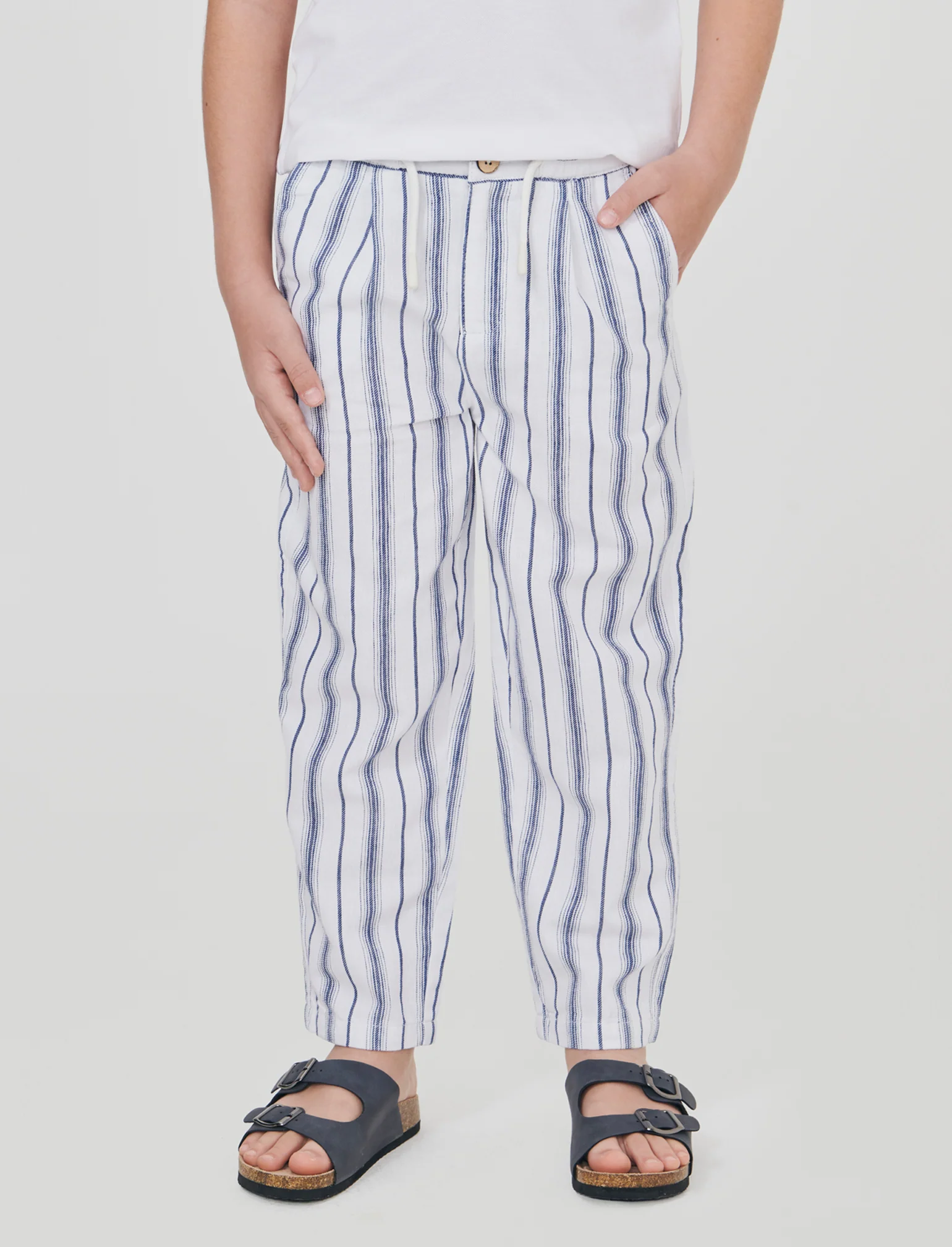 Pantalone a righe con coulisse regolabile - Righe