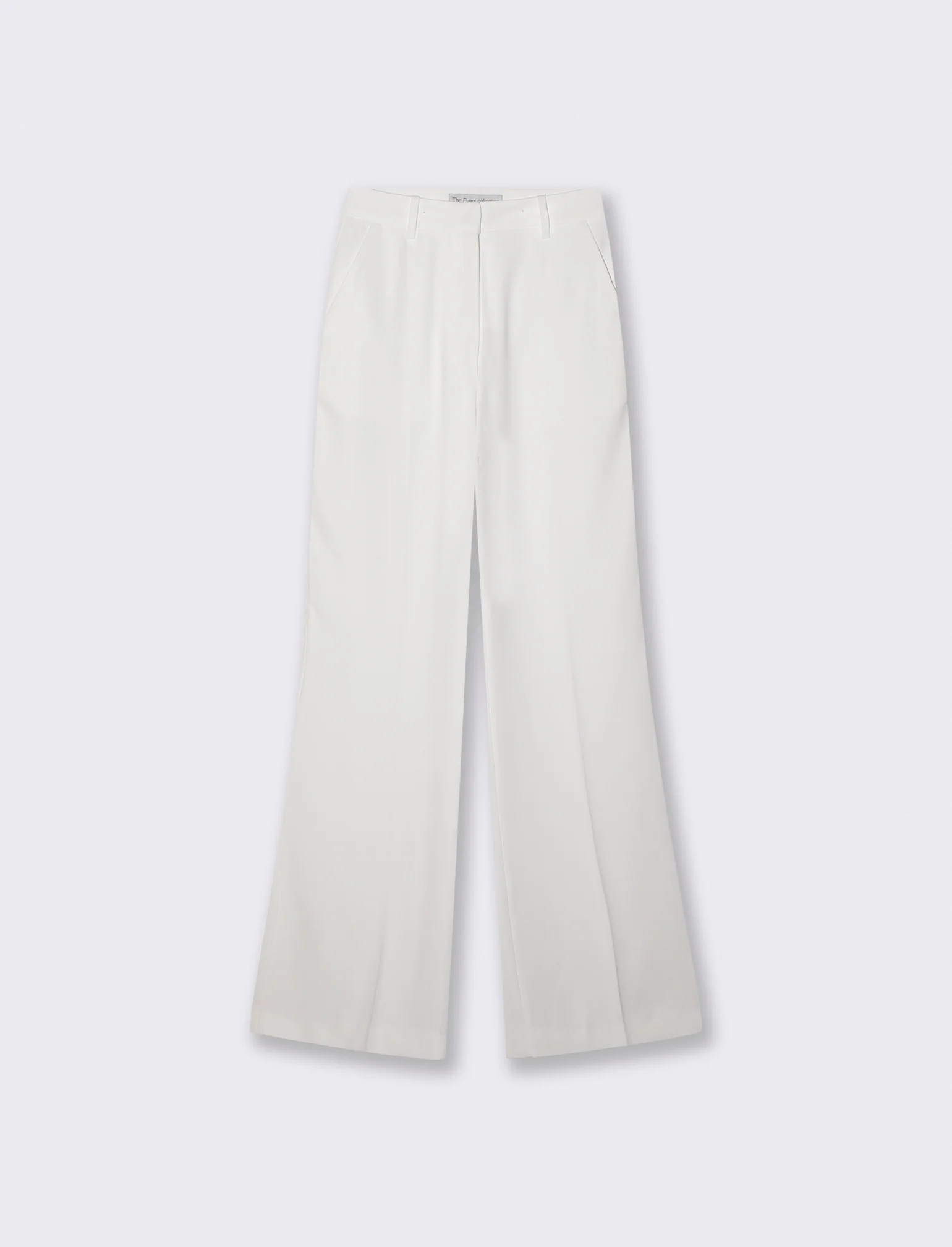 Pantalone a vita alta con gamba larga - Bianco latte