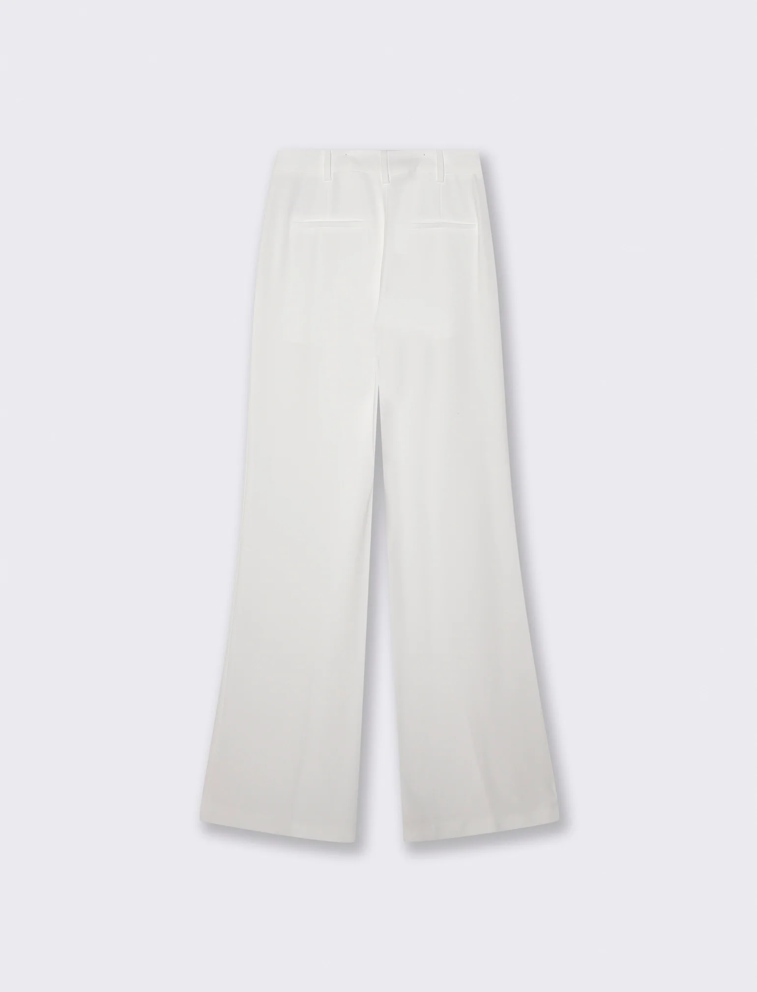 Pantalone a vita alta con gamba larga - Bianco latte - Image 2