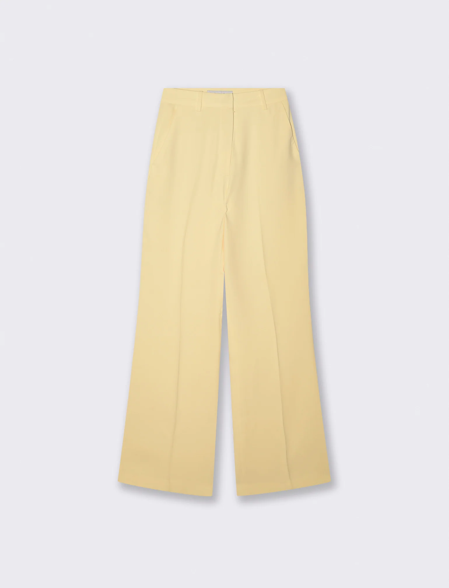 Pantalone a vita alta con gamba larga - Vaniglia
