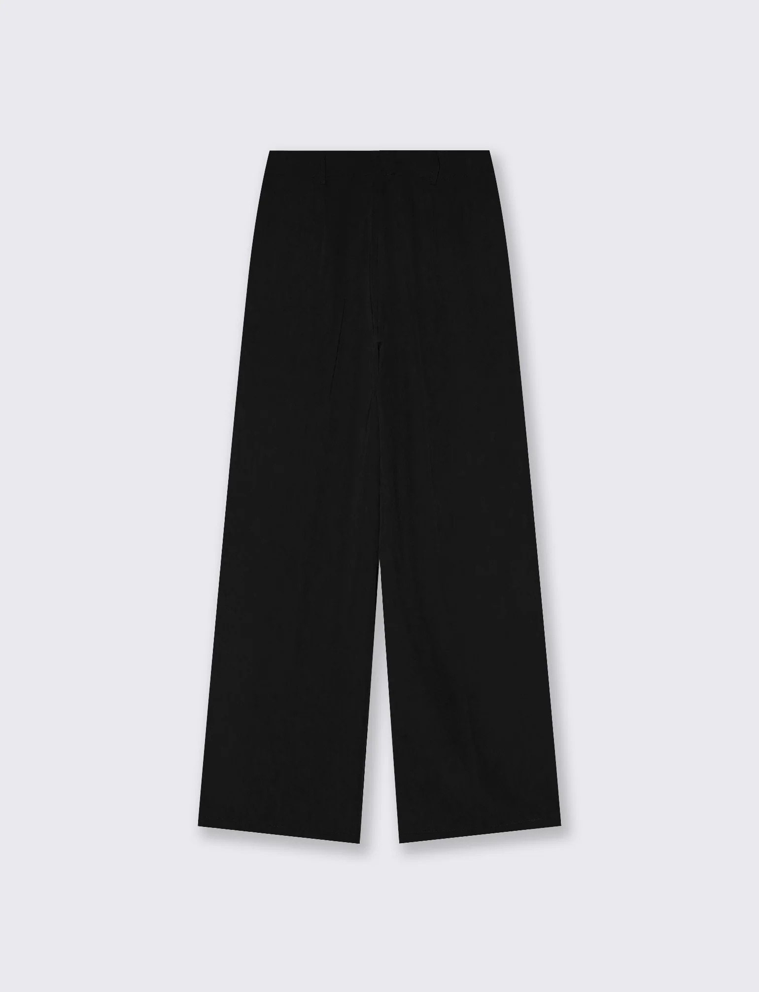 Pantalone a vita alta con pieghe e linea dritta - Nero - Image 2