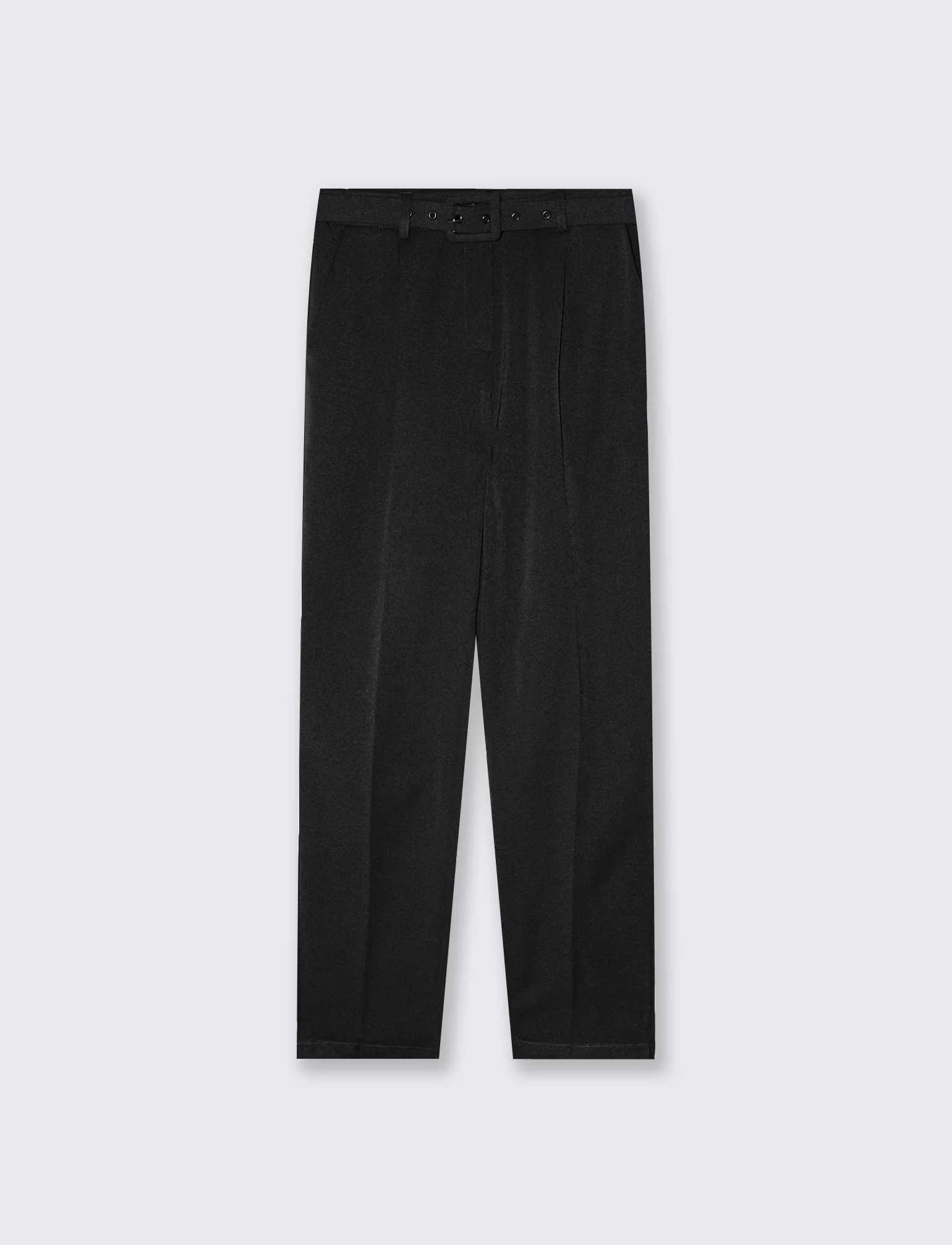 Pantalone a zampa con cintura - Nero