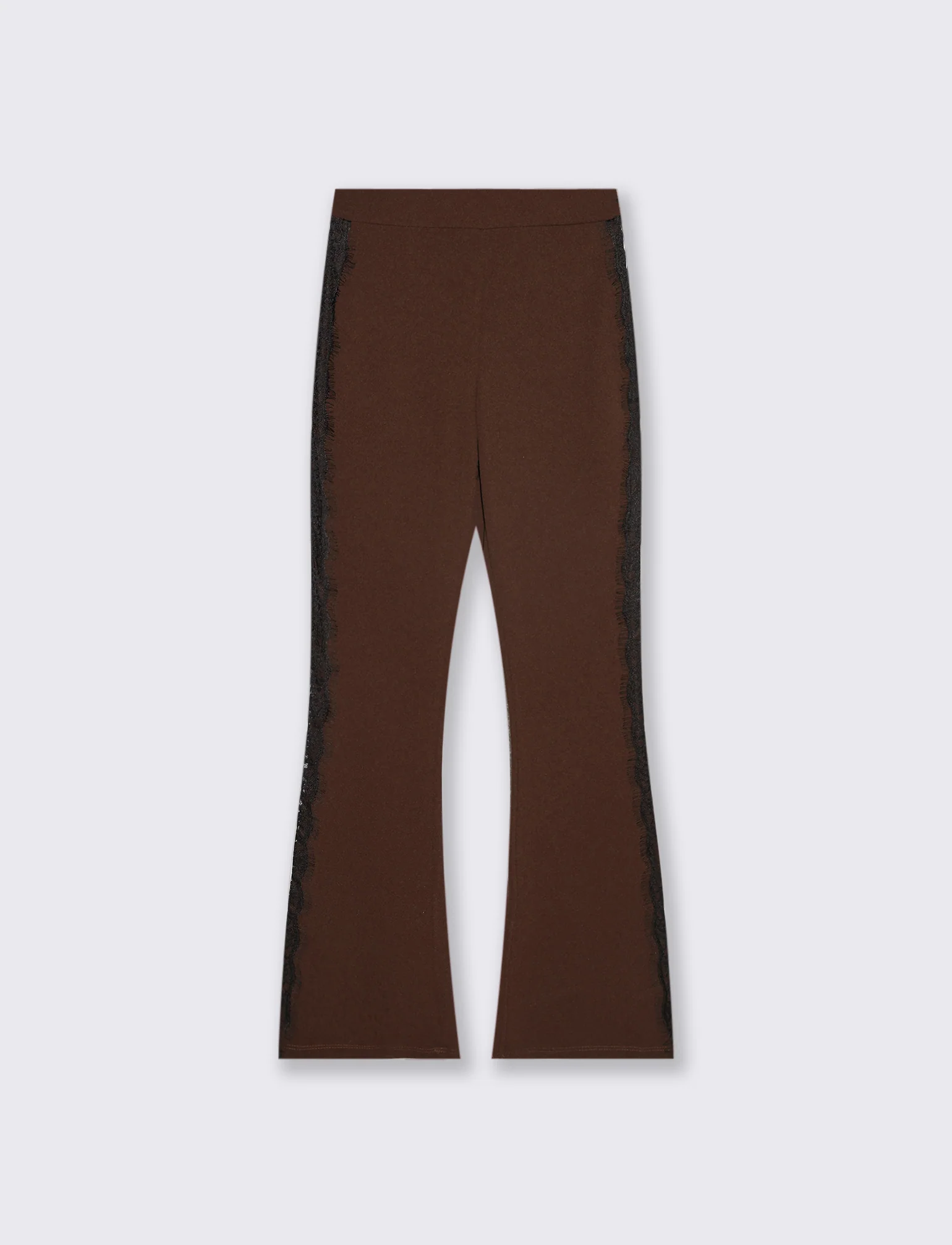 Pantalone a zampa con inserti laterali in pizzo - Moro - Image 2