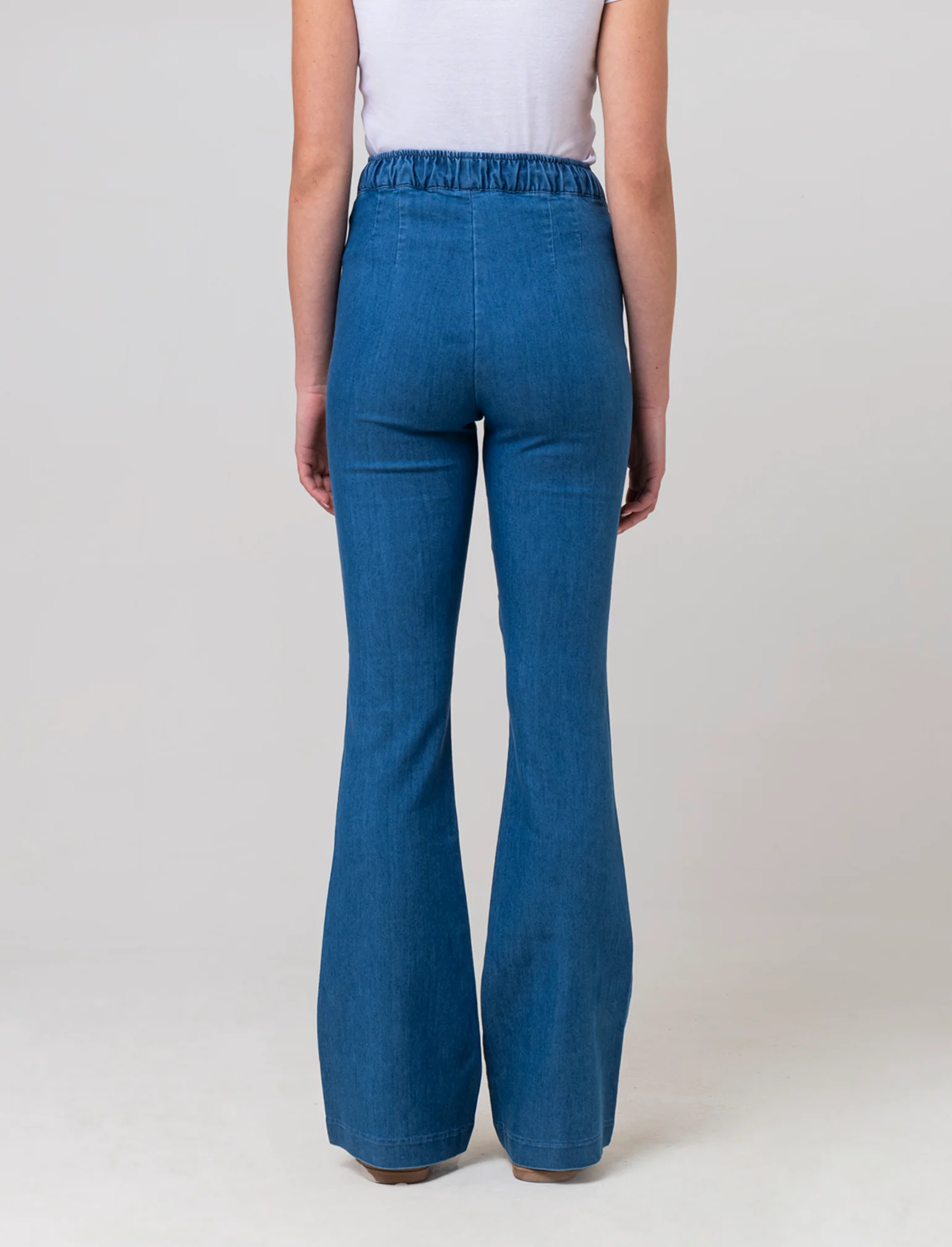 Pantalone a zampa da donna - Denim - Image 2