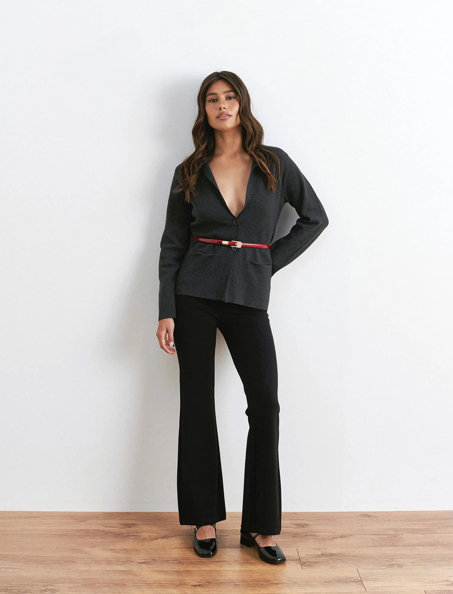PANTALONE ADERENTE FLARE - Nero - Image 3