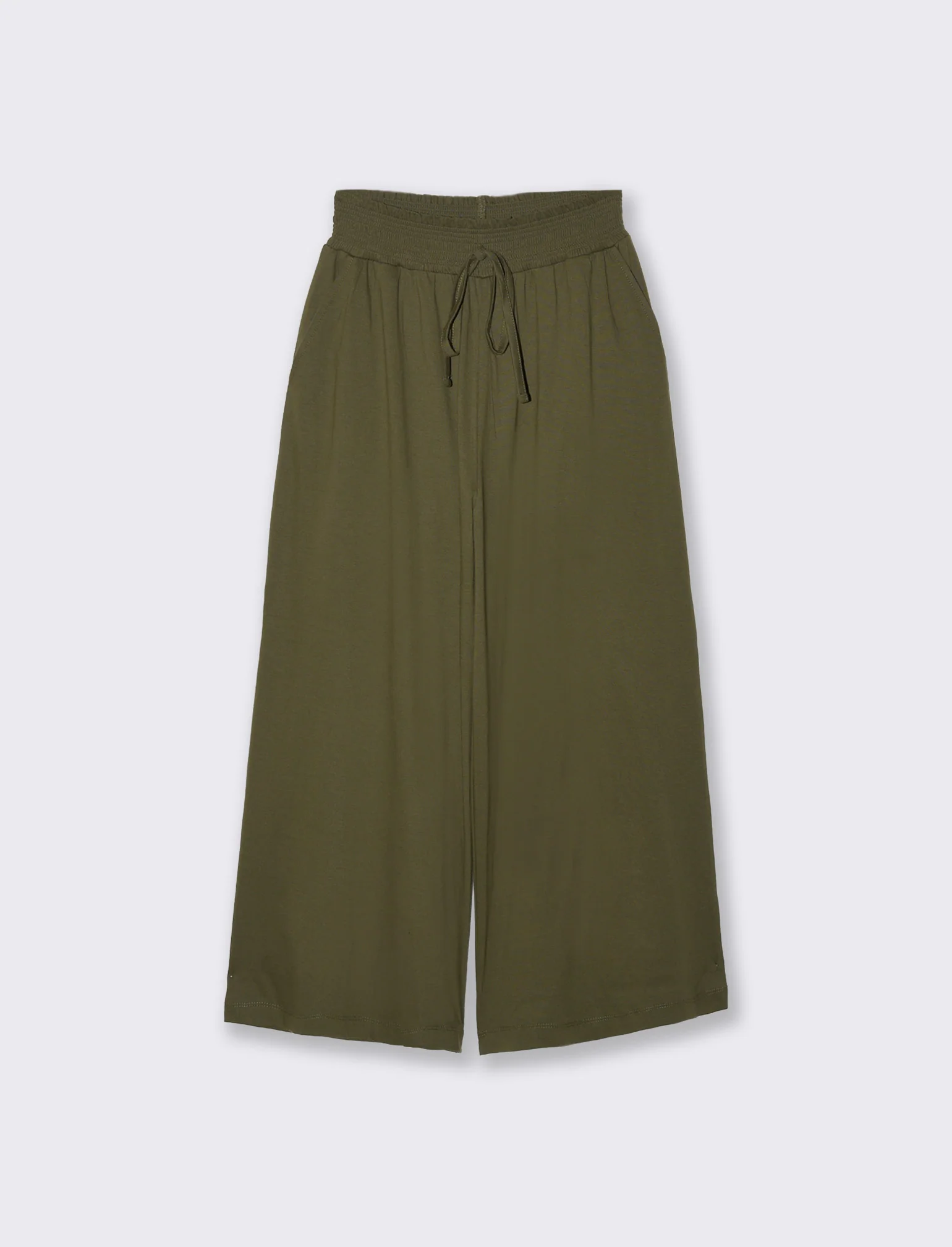 Pantalone Ampio con Elastico in Vita - Verde