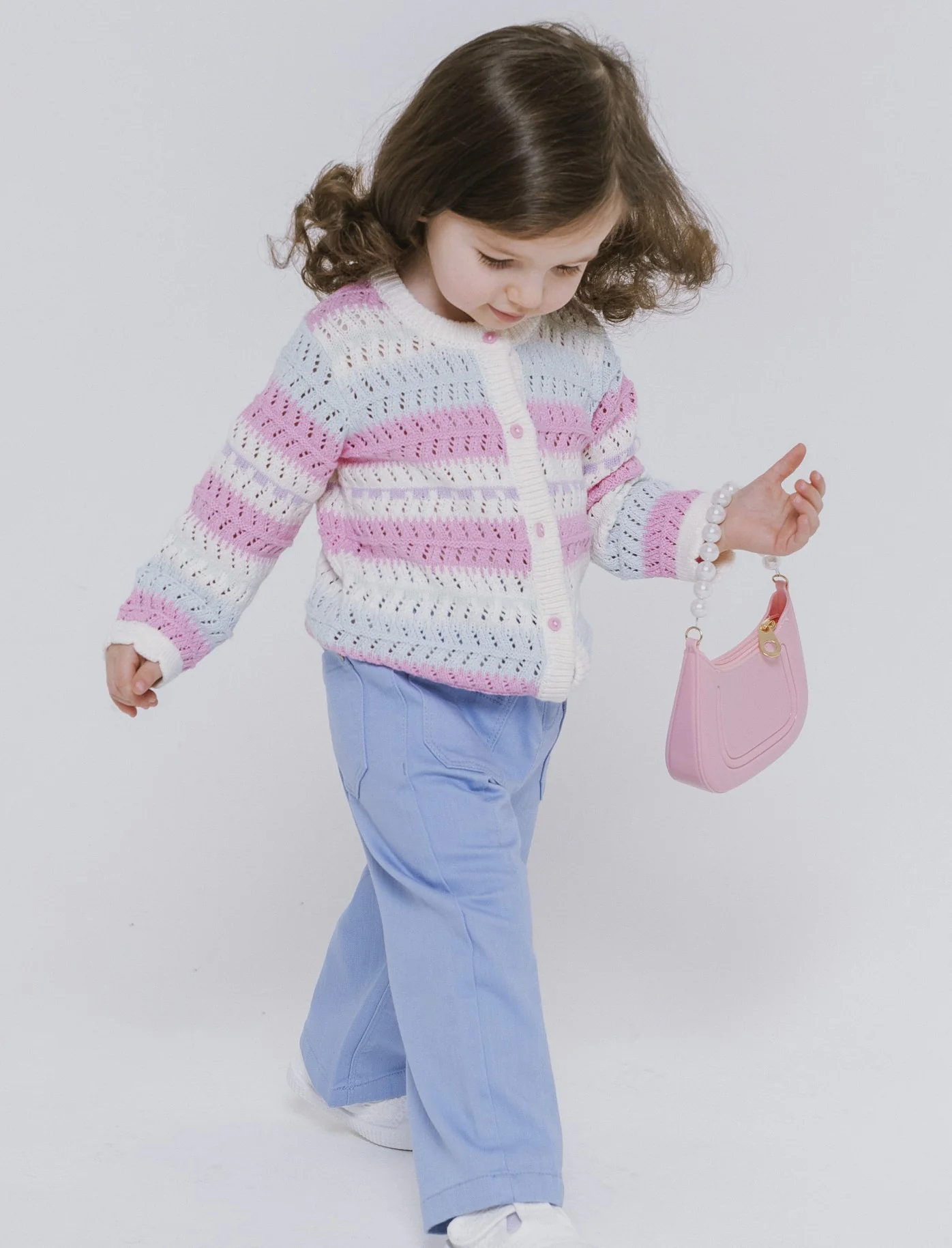 Pantalone ampio con taschine da neonata - Azzurro
