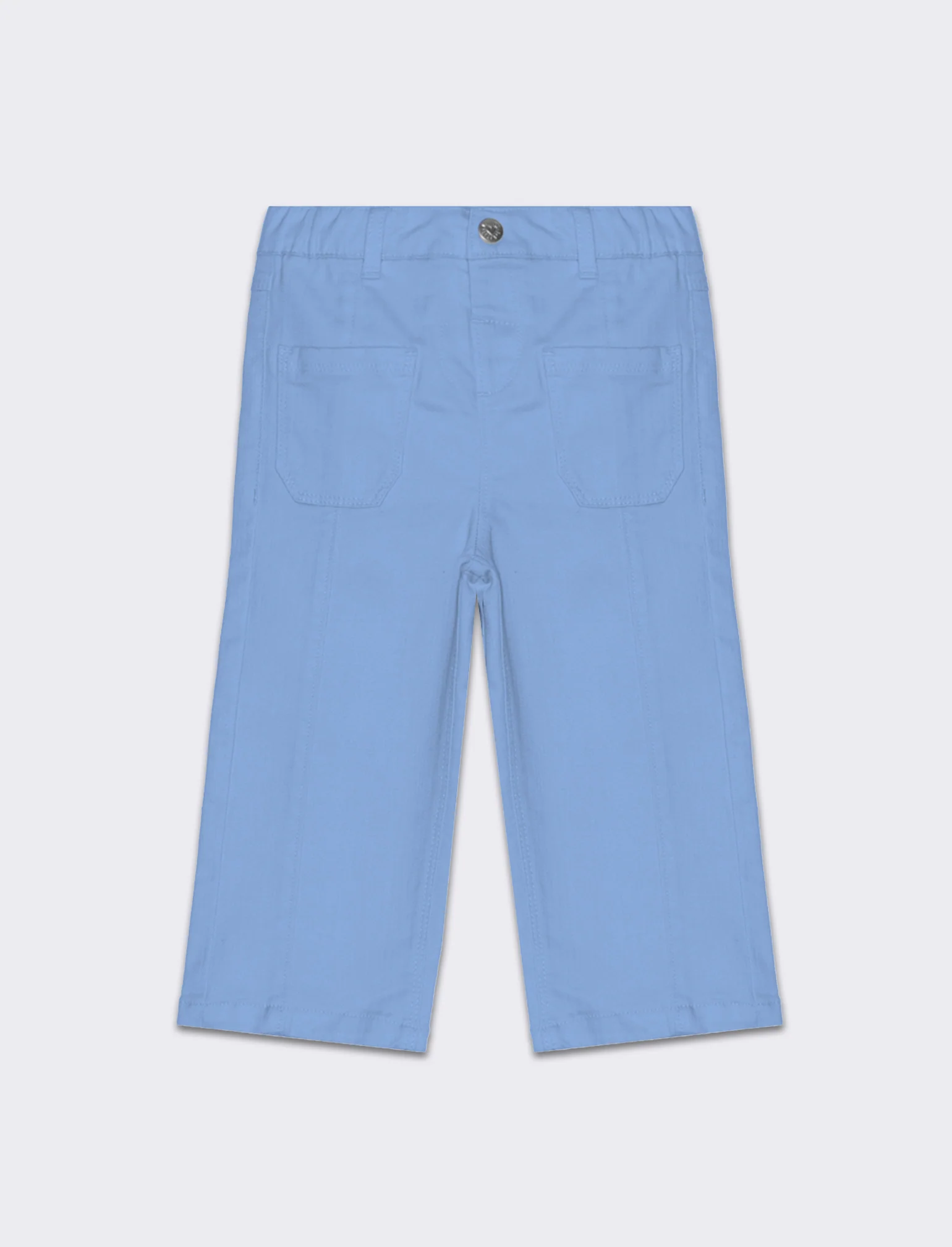 Pantalone ampio con taschine da neonata - Azzurro - Image 3