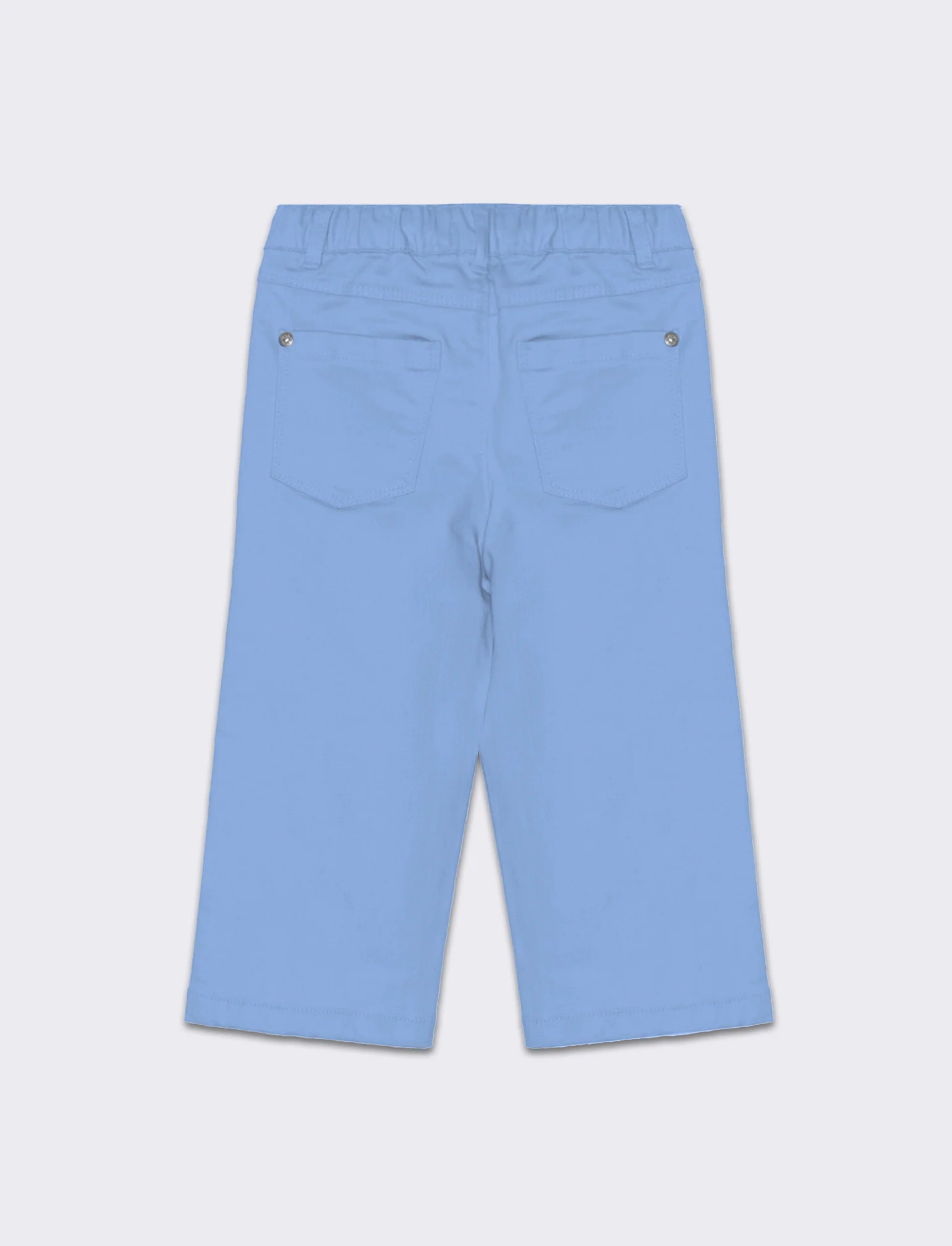 Pantalone ampio con taschine da neonata - Azzurro - Image 4