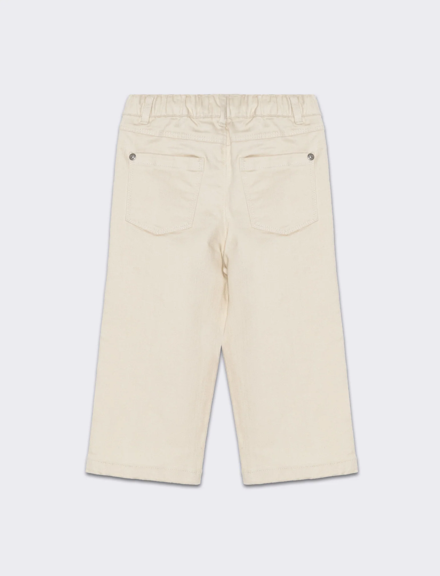 Pantalone ampio con taschine da neonata - Beige - Image 2