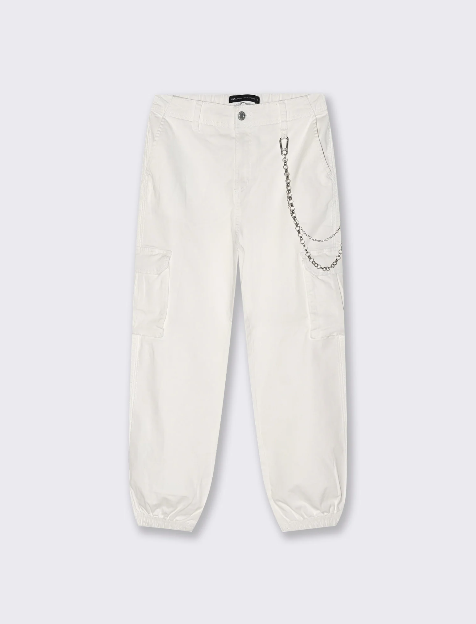 PANTALONE CARGO - Bianco latte