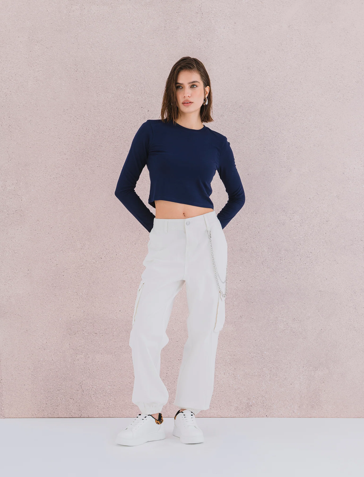 PANTALONE CARGO - Bianco latte - Image 3