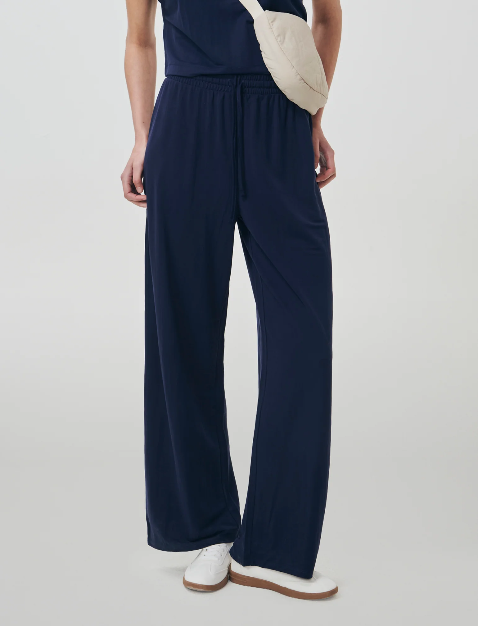 Pantalone Cavallo Basso con Elastico - Blu - Image 4