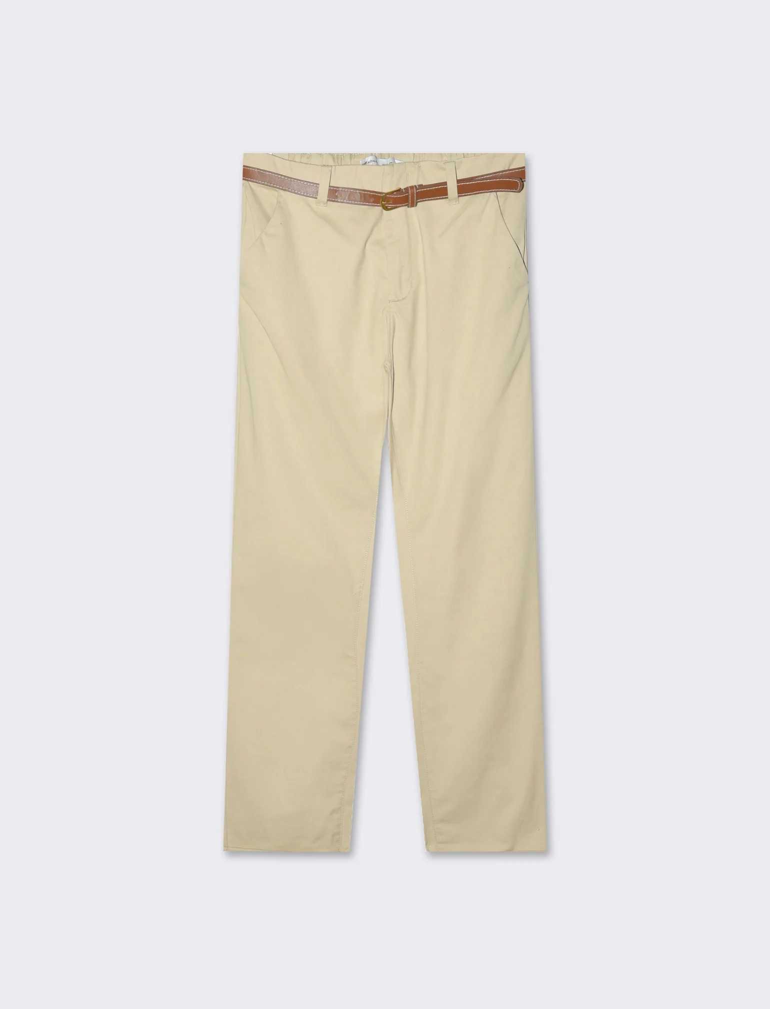 Pantalone chino con cintura da donna - Beige corda