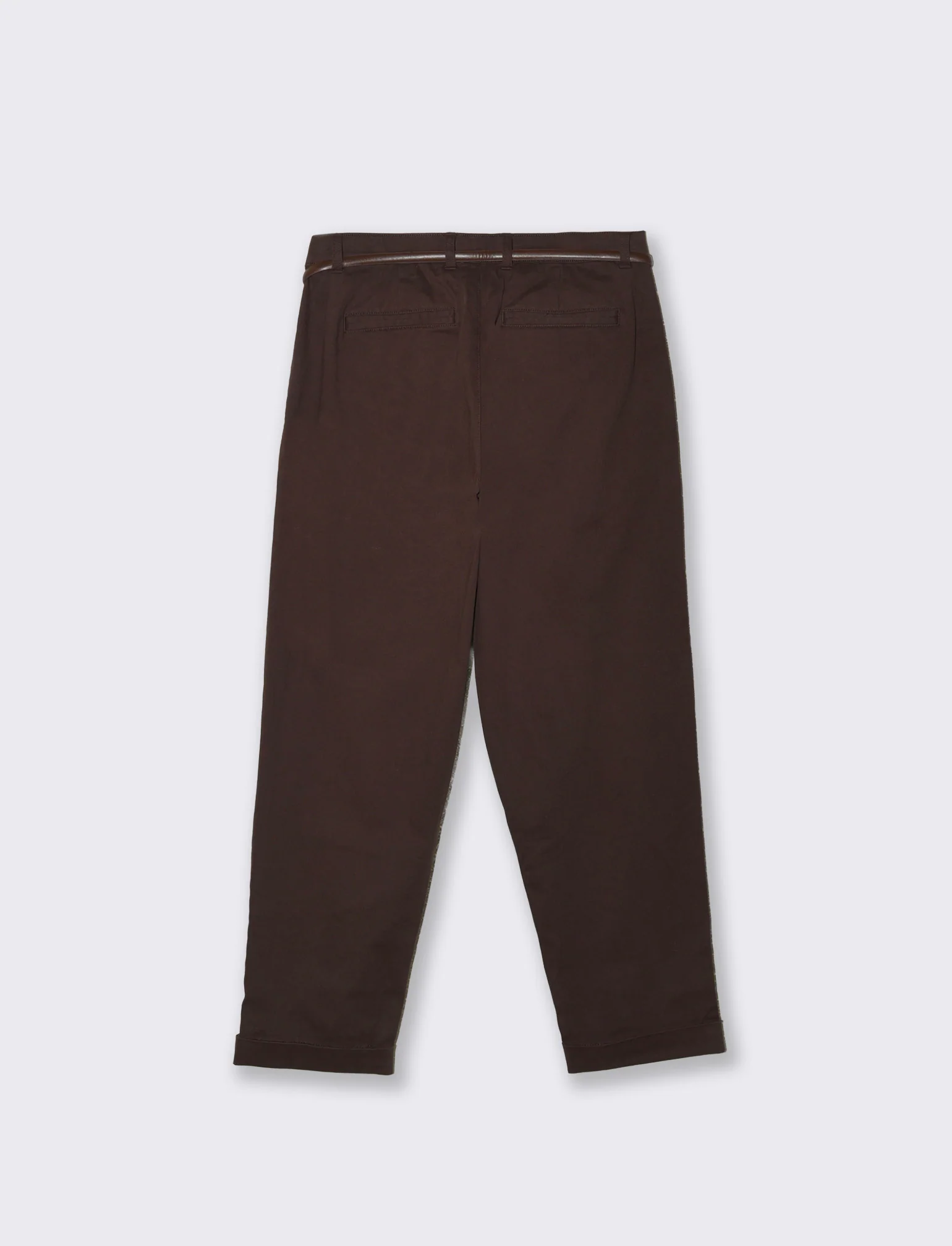Pantalone Chino con Cintura e Risvolti - Moro - Image 2