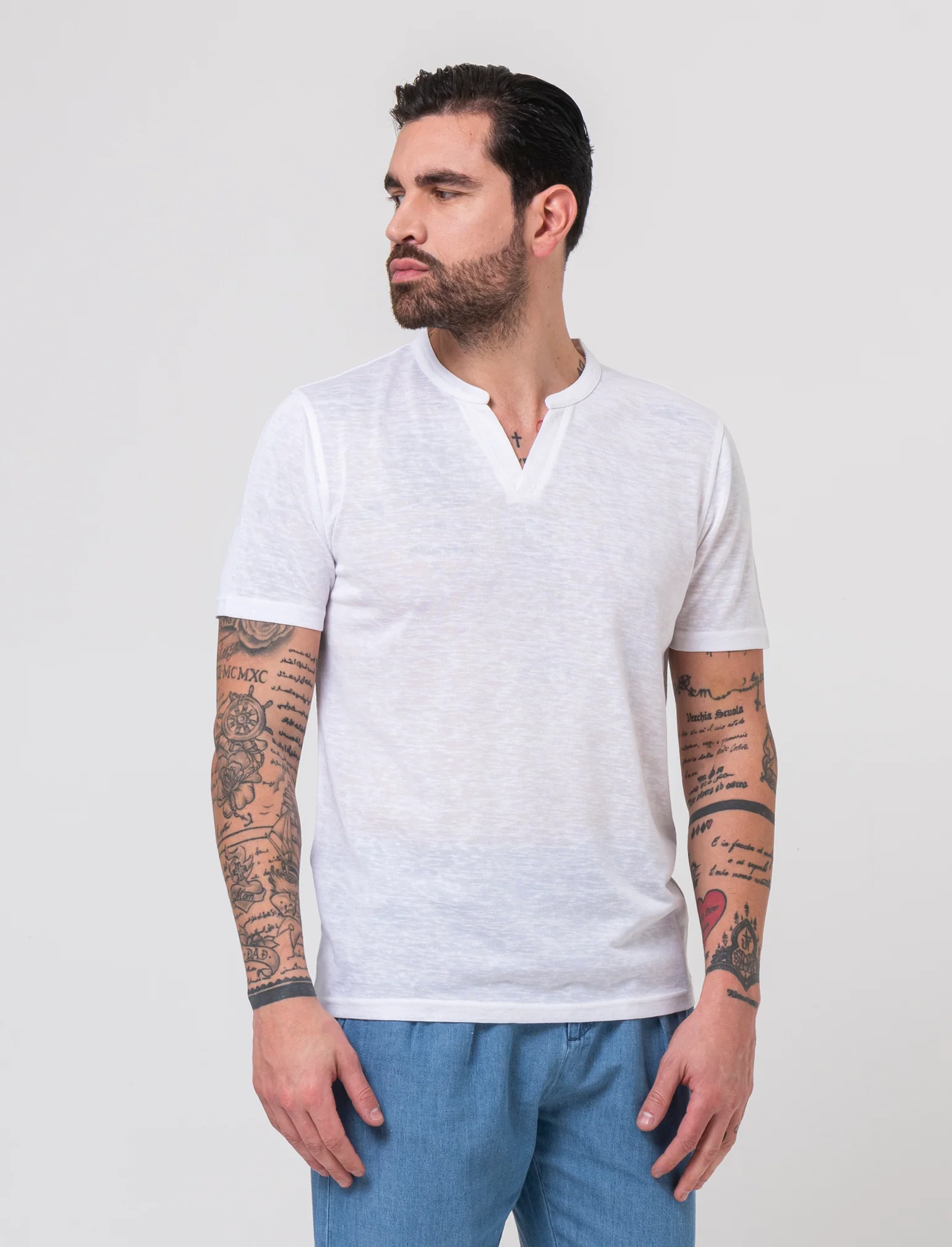 Pantalone chino in denim leggero da uomo - Denim chiaro - Image 3