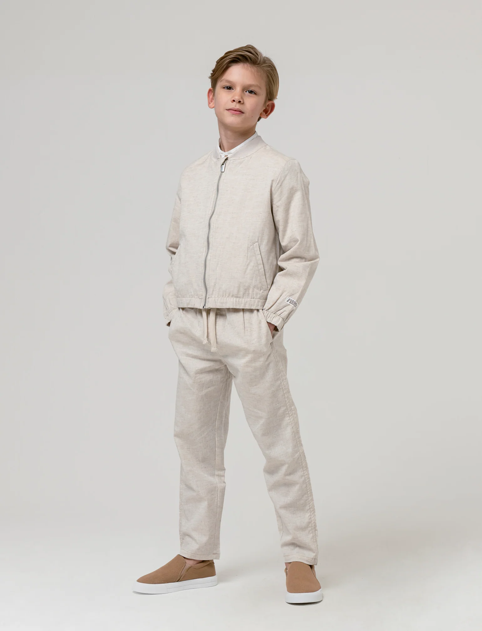 Pantalone chino in misto lino versatile - Sabbia - Image 3