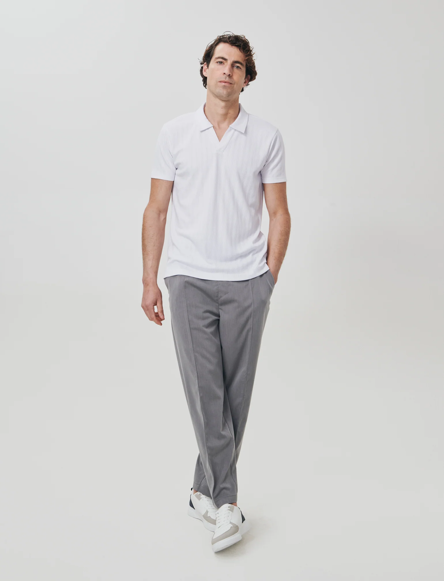 Pantalone Chino Jogger Baggy Fit - Grigio mel. - Image 3