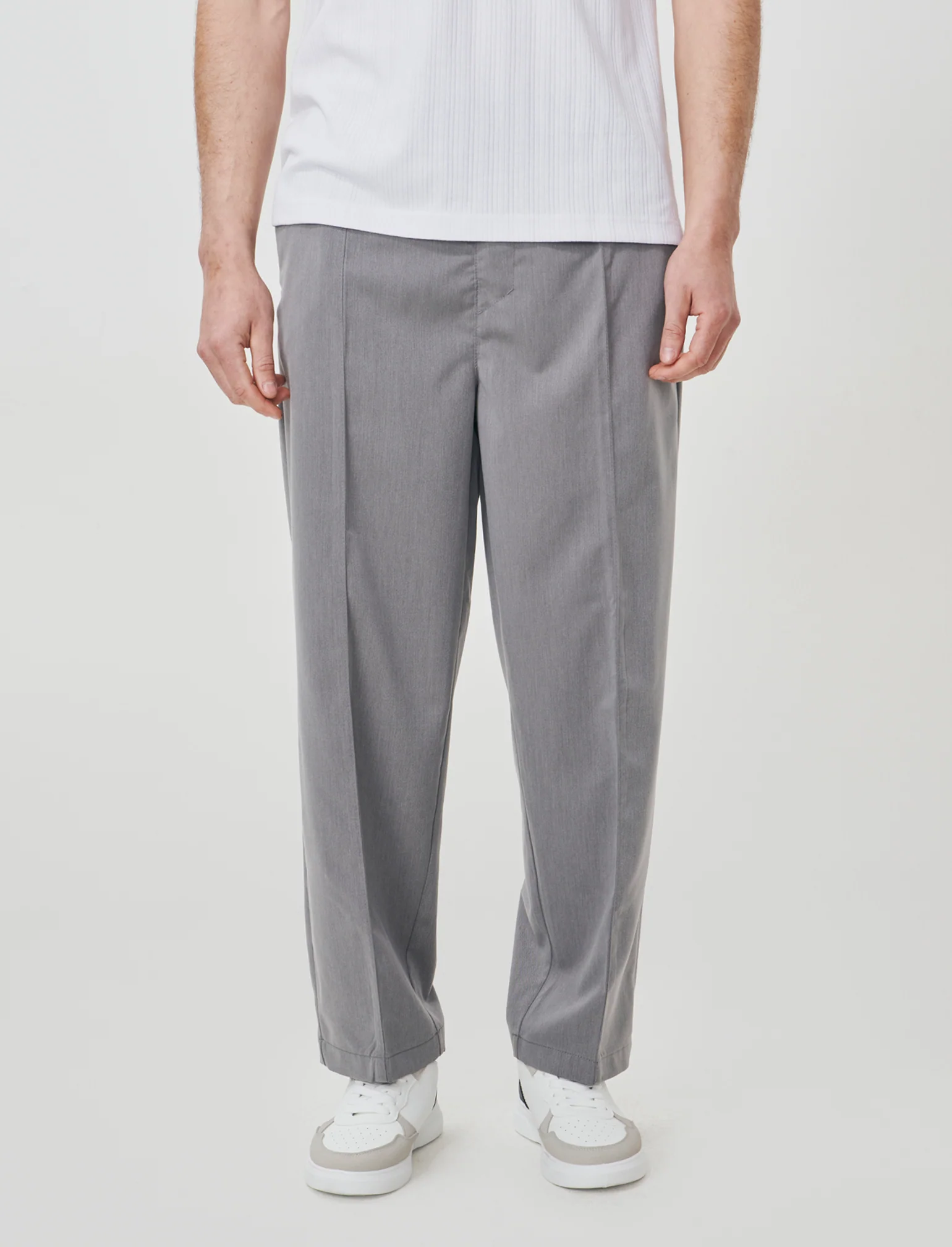 Pantalone Chino Jogger Baggy Fit - Grigio mel. - Image 4