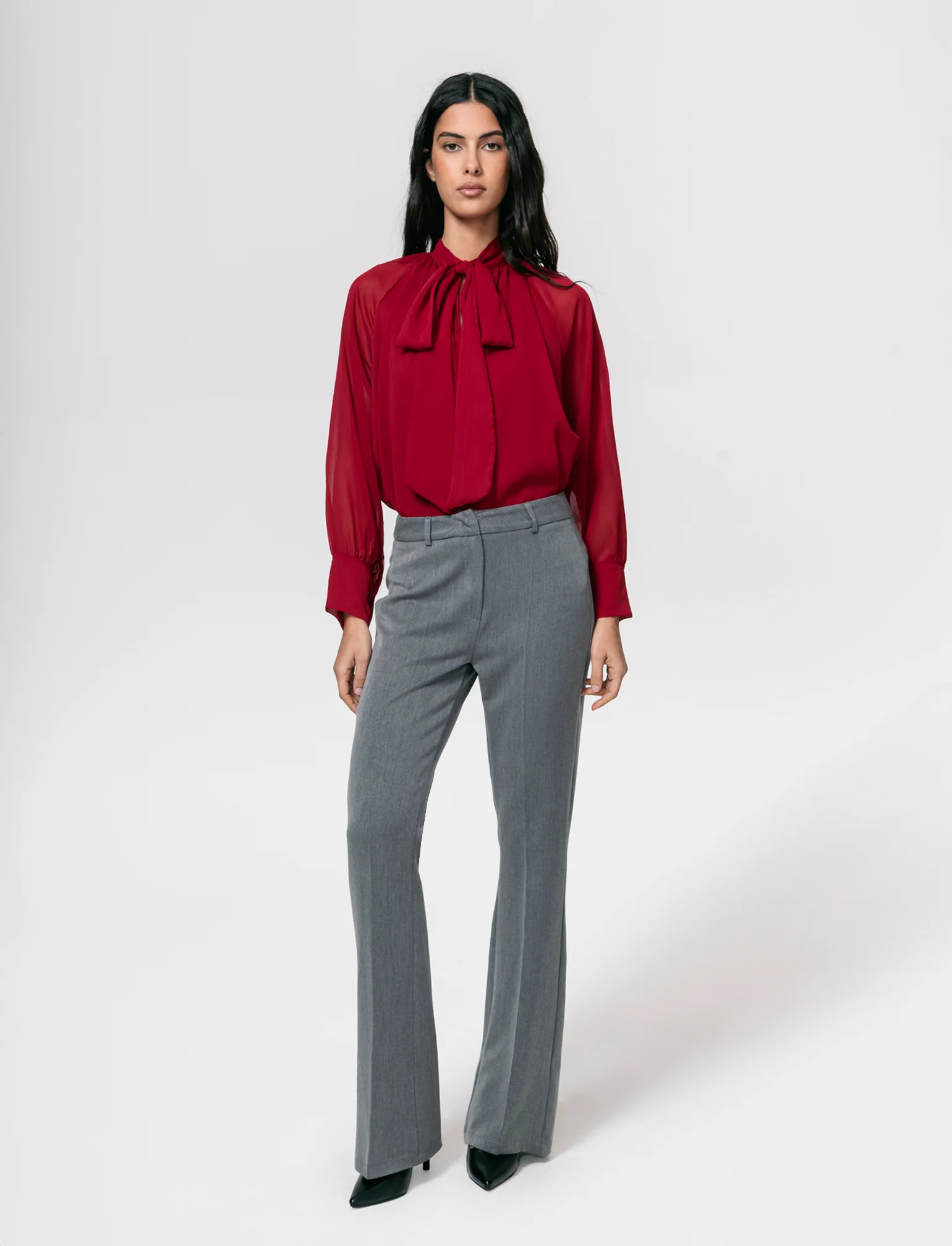 Pantalone chiusura uomo con gamba a zampa - Grigio - Image 3