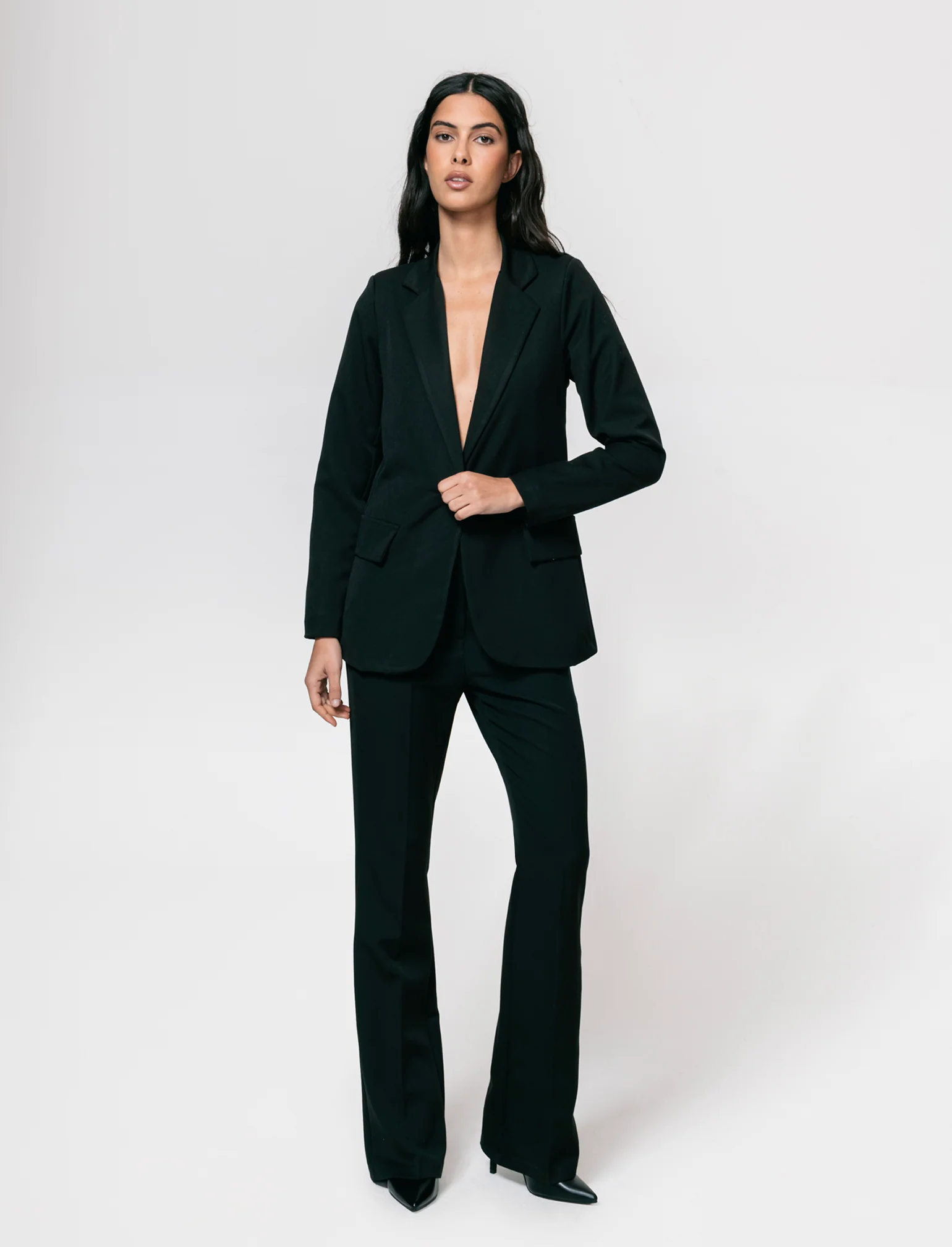 Pantalone chiusura uomo con gamba a zampa - Nero - Image 3