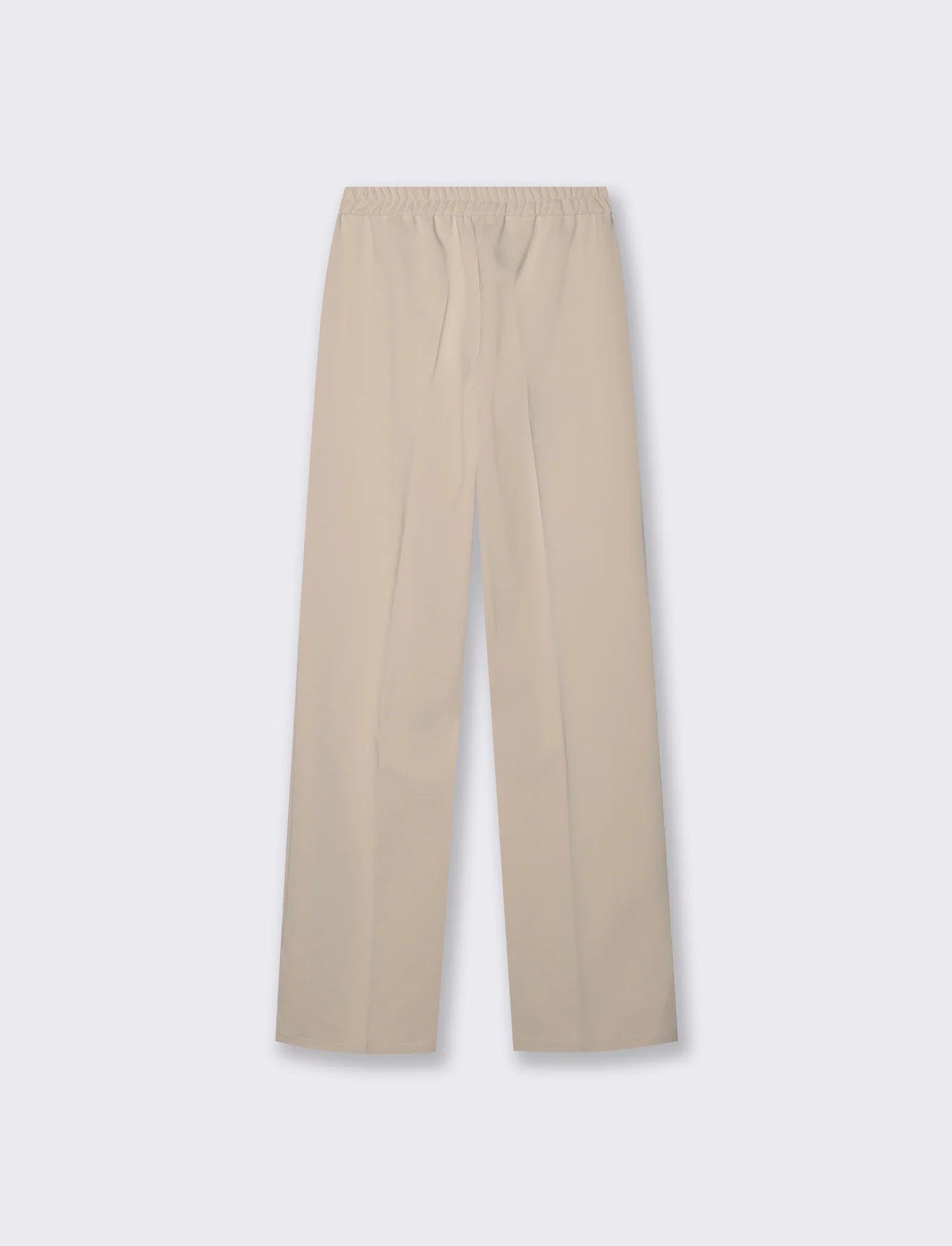 Pantalone classico a gamba dritta con pieghe frontali e chiusura con bottone. - Bianco gesso - Image 2