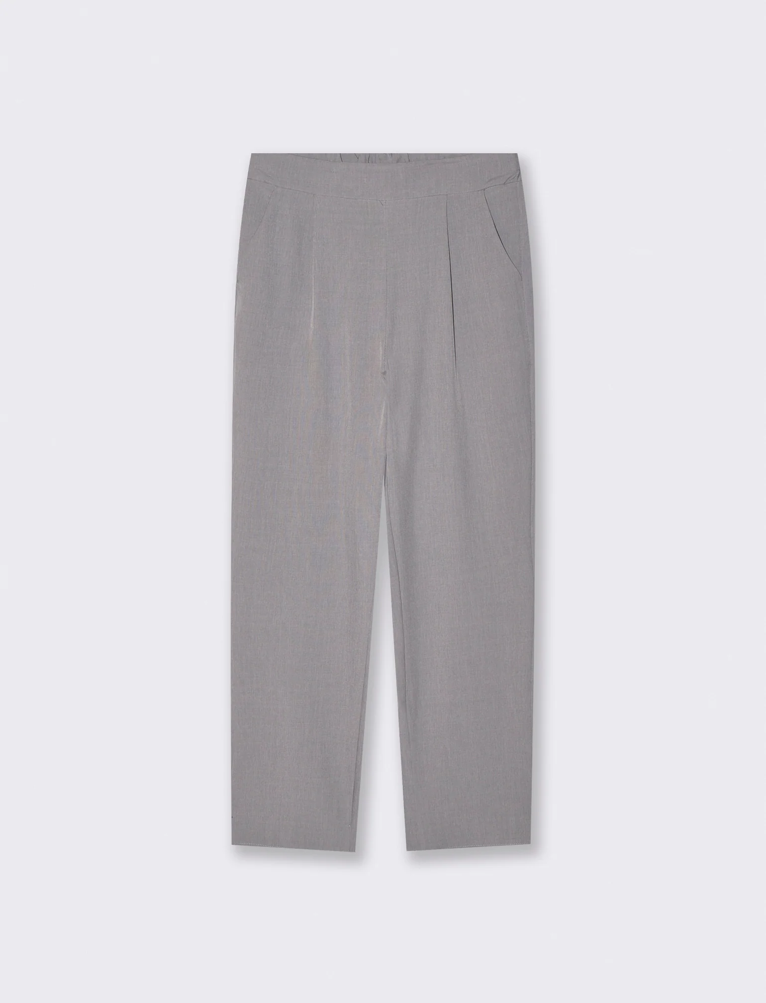 Pantalone Comodo con Elastico Retro - Grigio chiaro