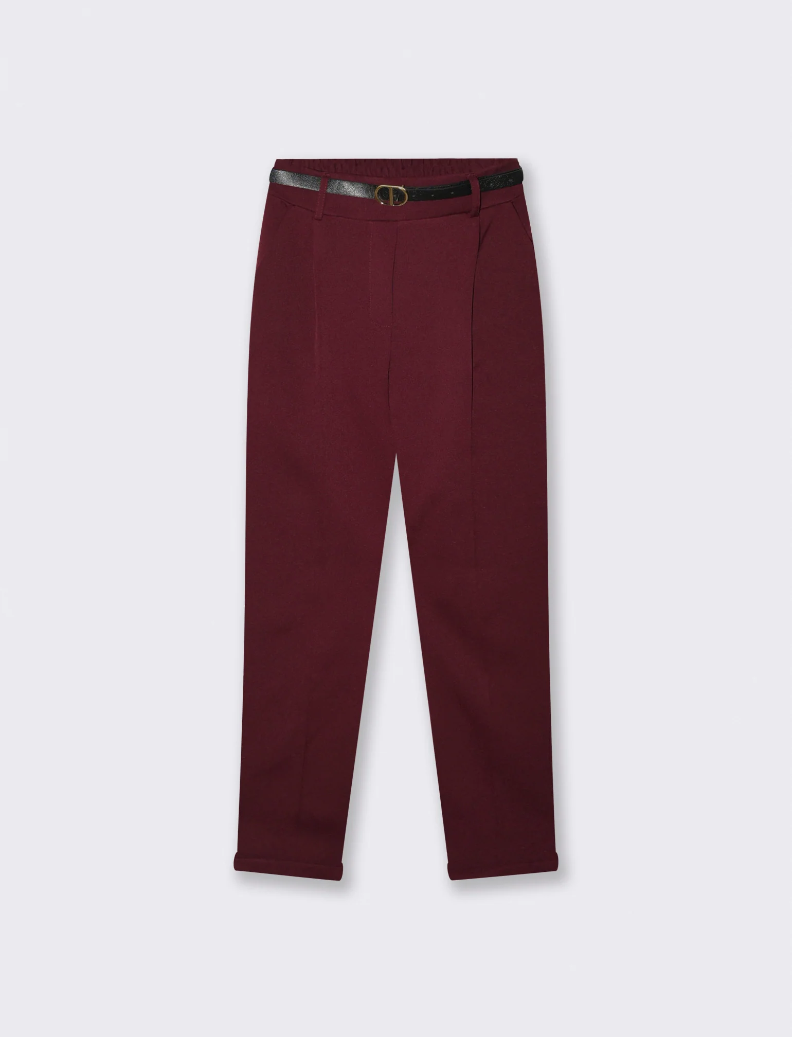 PANTALONE CON CINTURA - Bordeaux