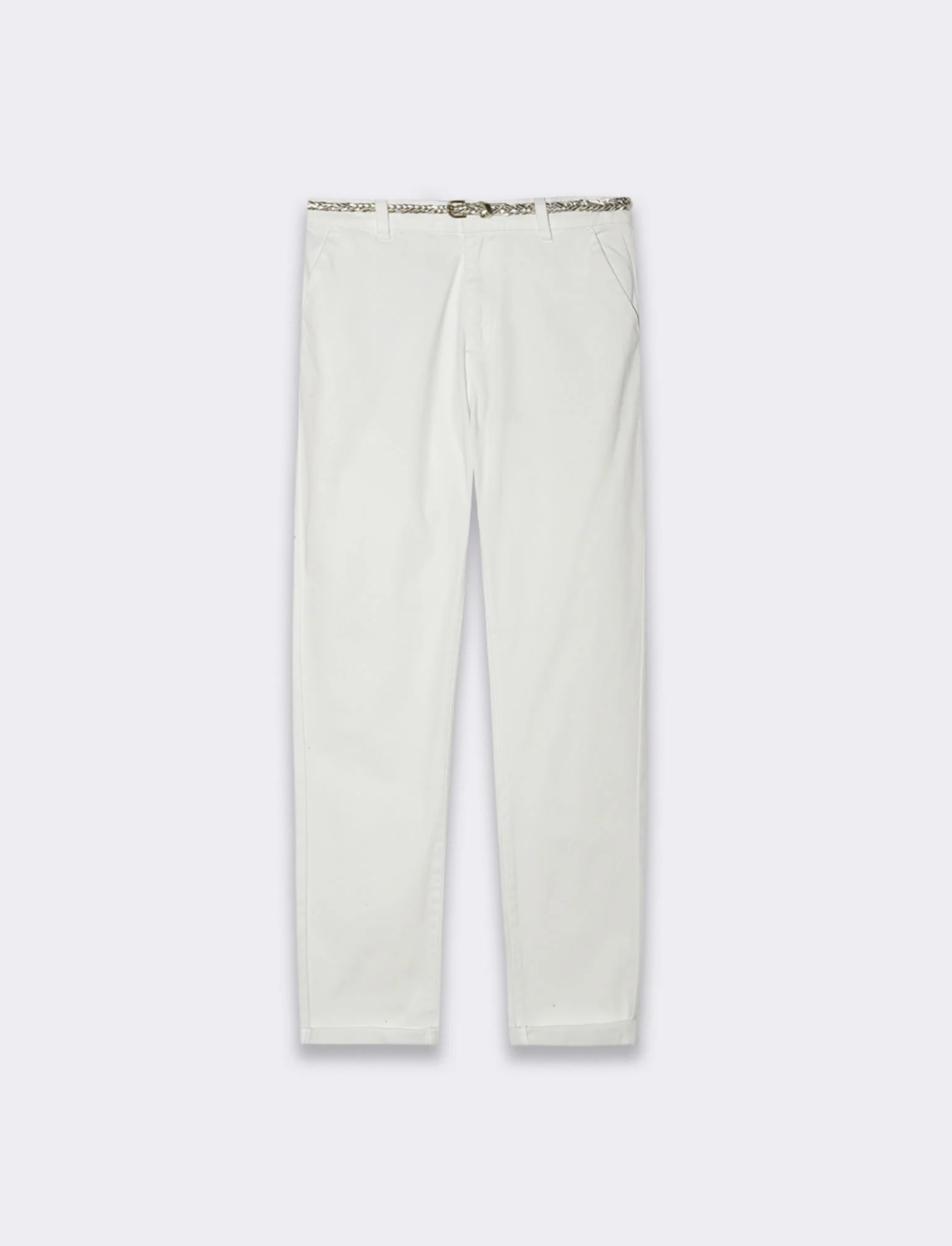 Pantalone con cintura da donna - Bianco - Image 4