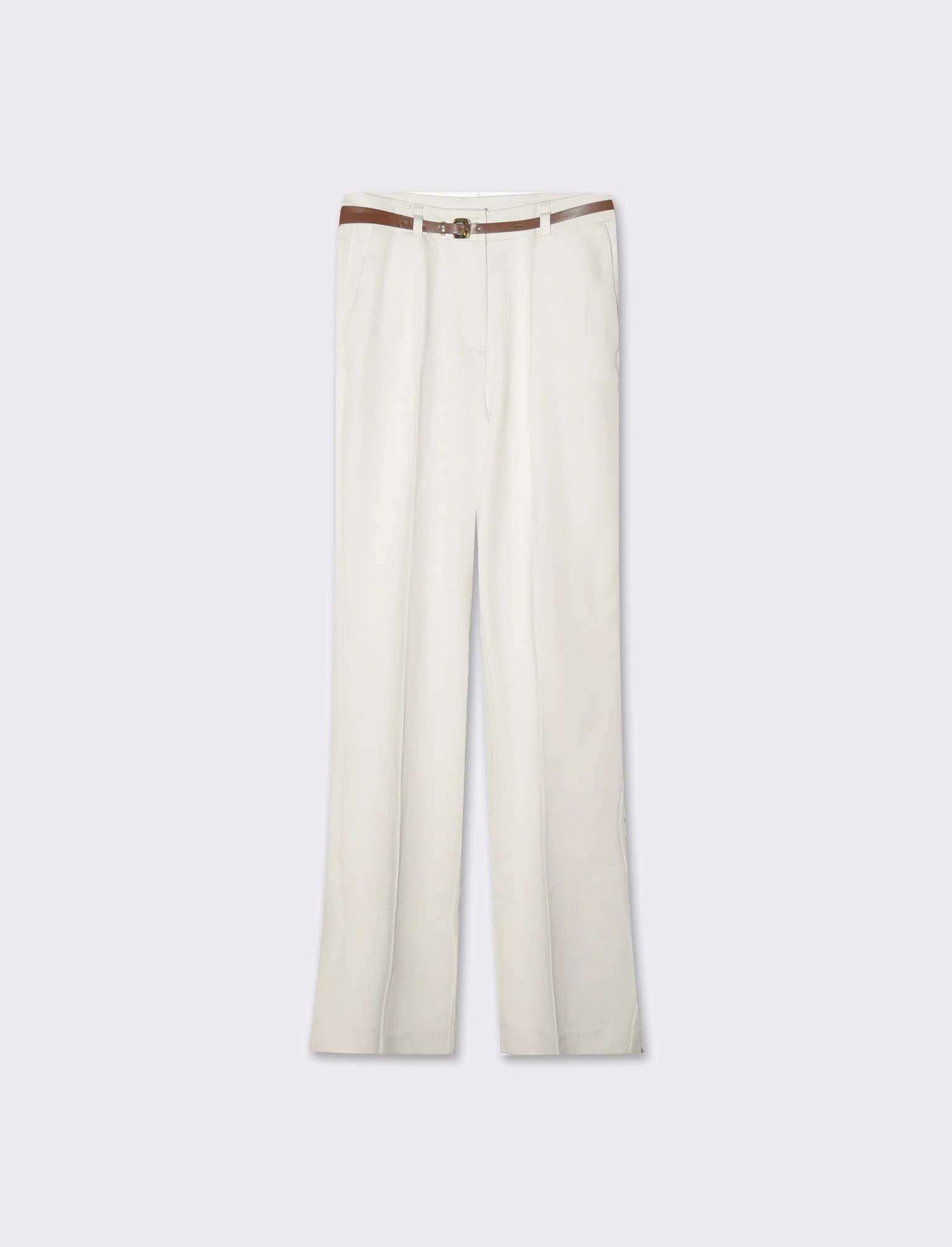 Pantalone con cintura da donna - Bianco panna - Image 4