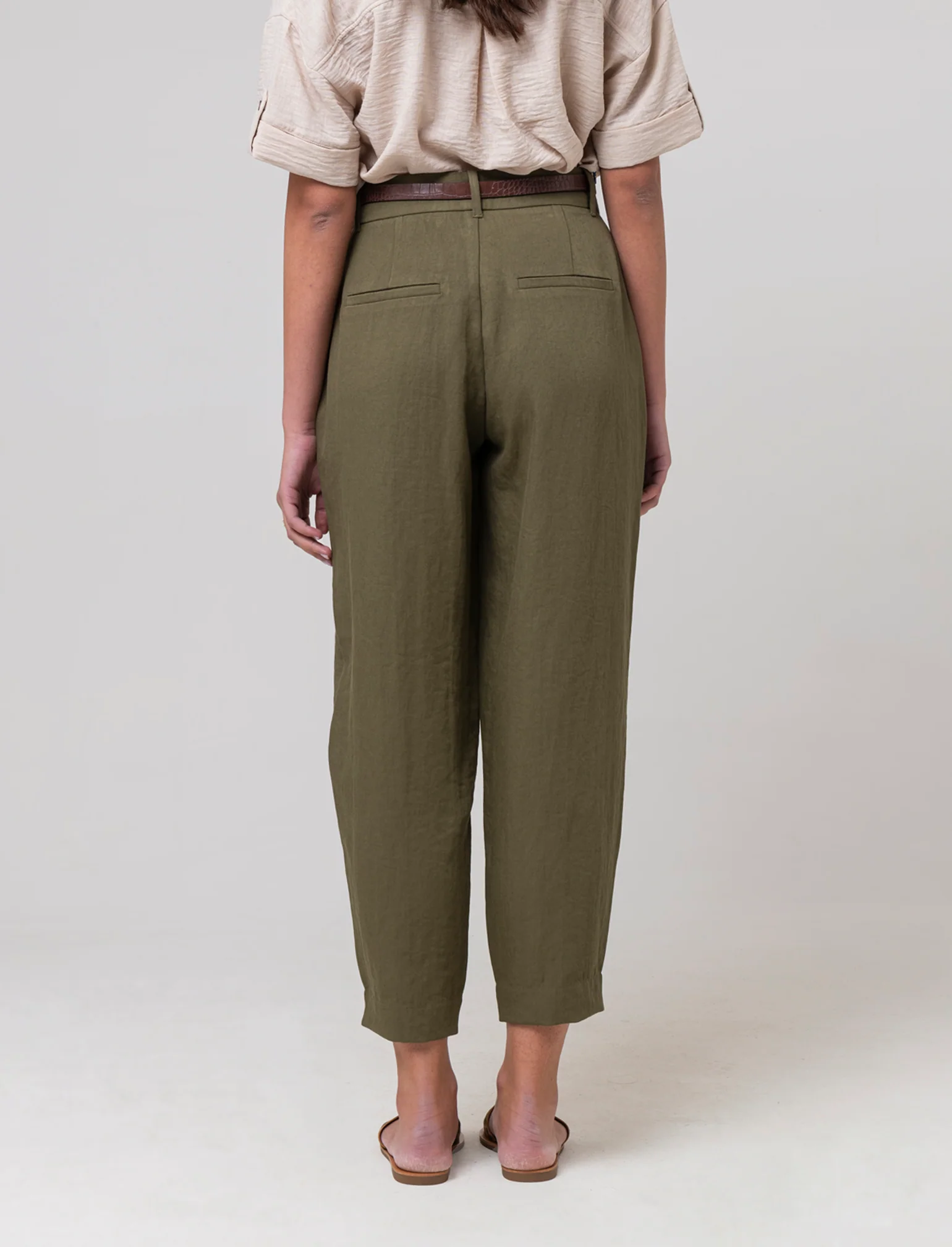 Pantalone con cintura da donna - Kaky 1 - Image 2