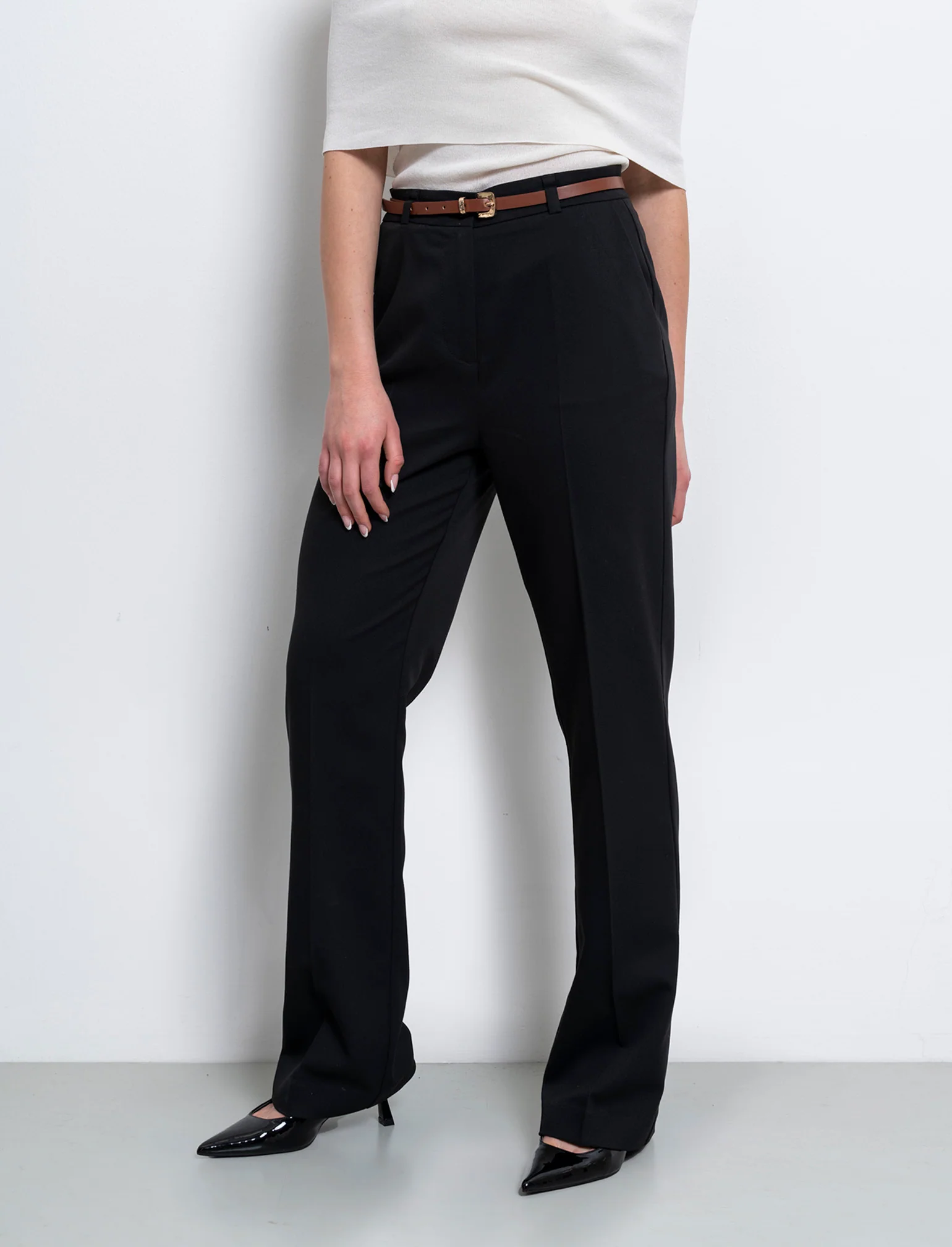 Pantalone con cintura da donna - Nero