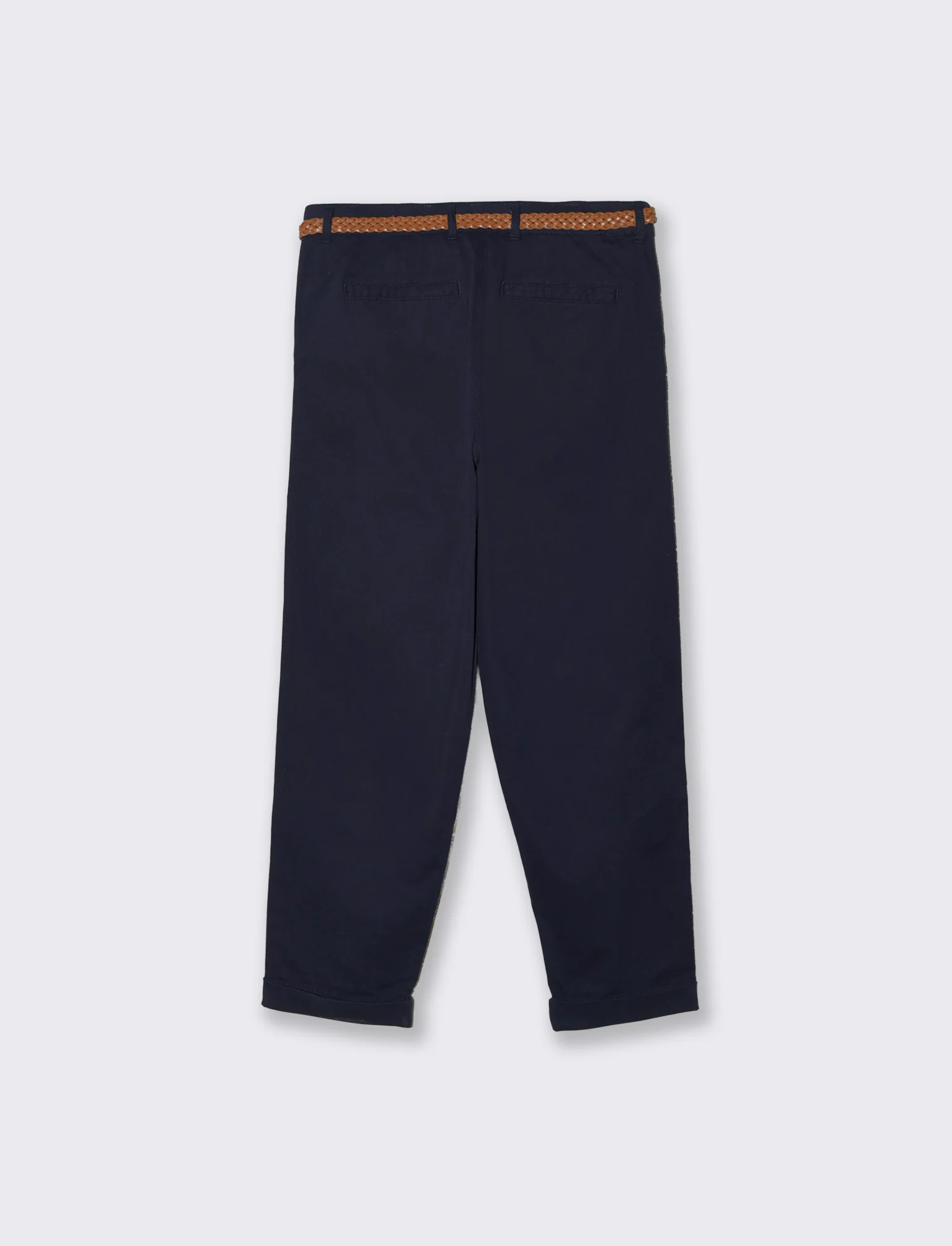 Pantalone con cintura e risvolto elegante - Blu - Image 2