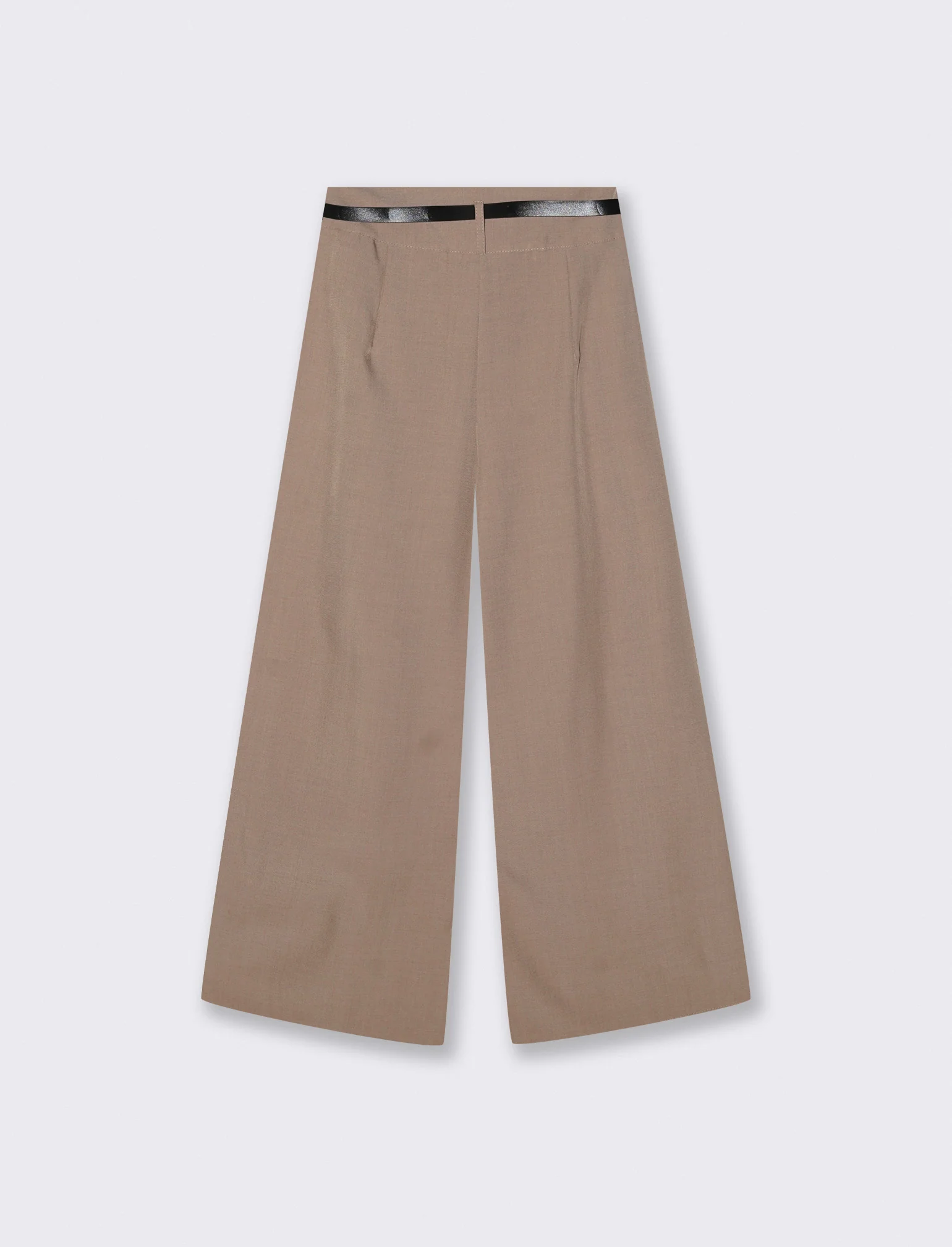 PANTALONE CON CINTURA - Grigio fango - Image 3