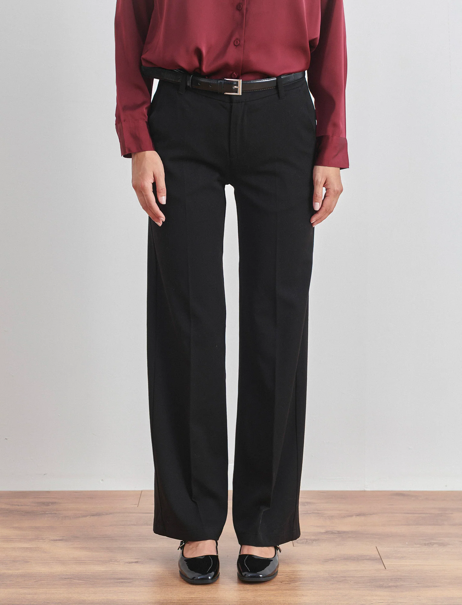 PANTALONE CON CINTURA - Nero - Image 4