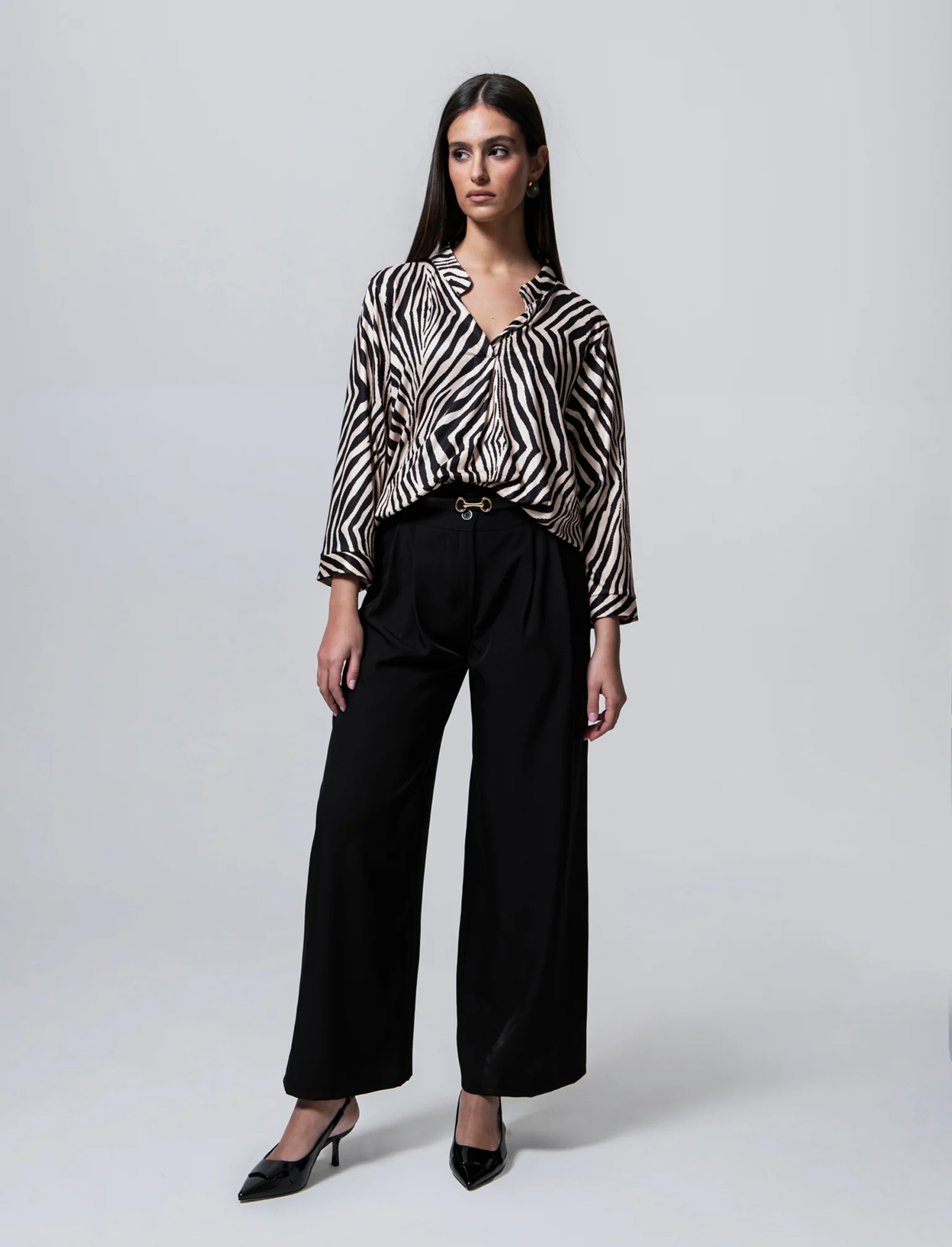 PANTALONE CON CINTURA - Nero