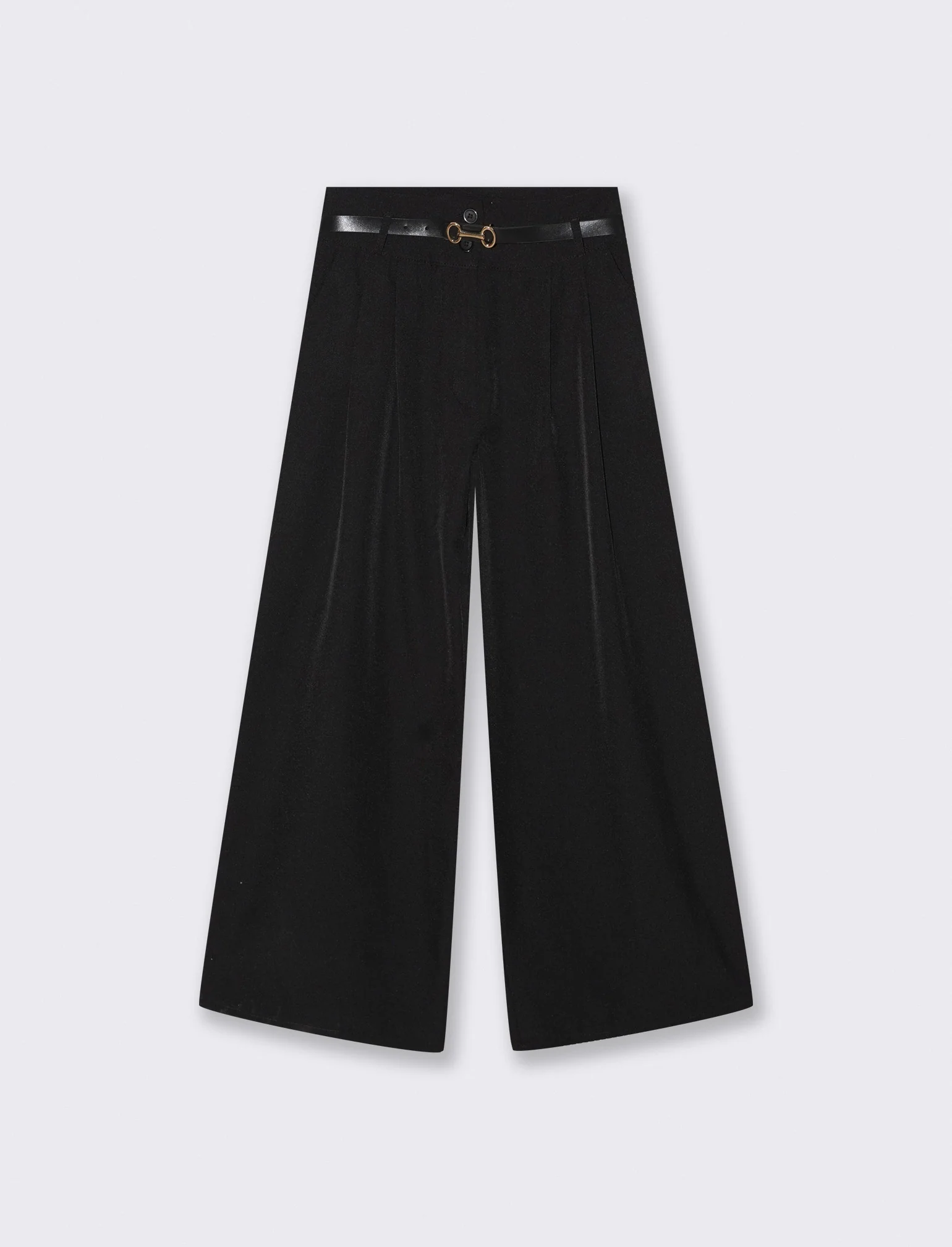 PANTALONE CON CINTURA - Nero - Image 3