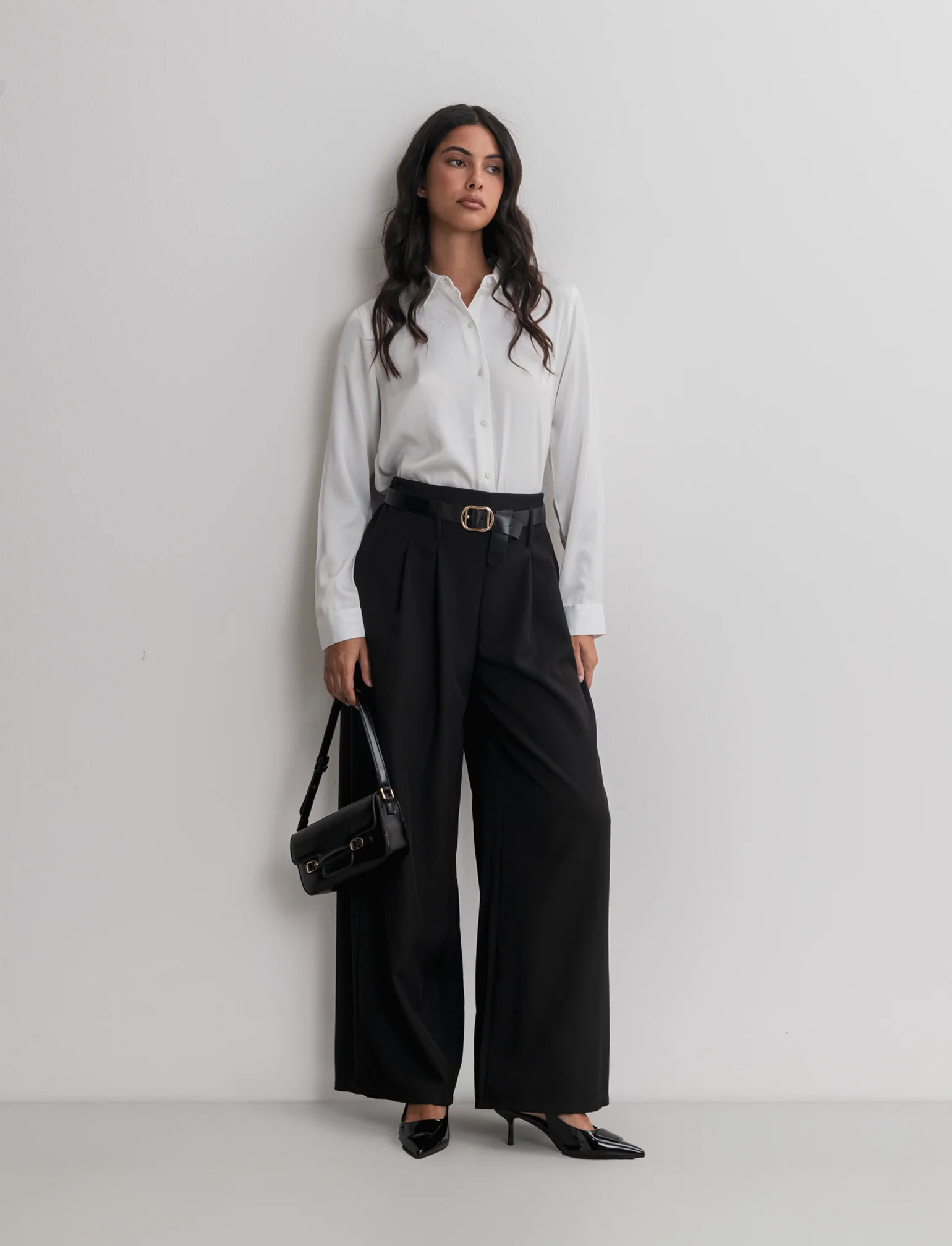 PANTALONE CON CINTURA - Nero - Image 4