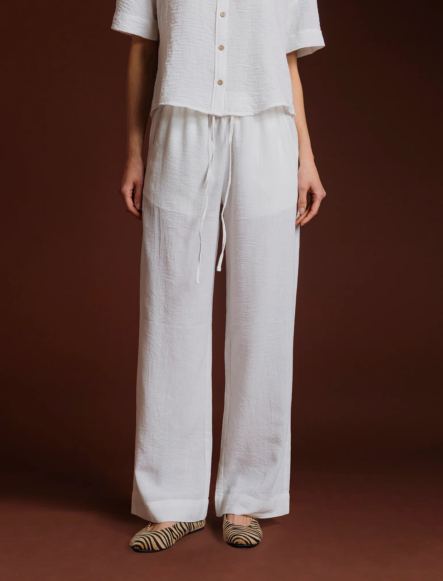 PANTALONE CON COULISSE - Bianco - Image 4