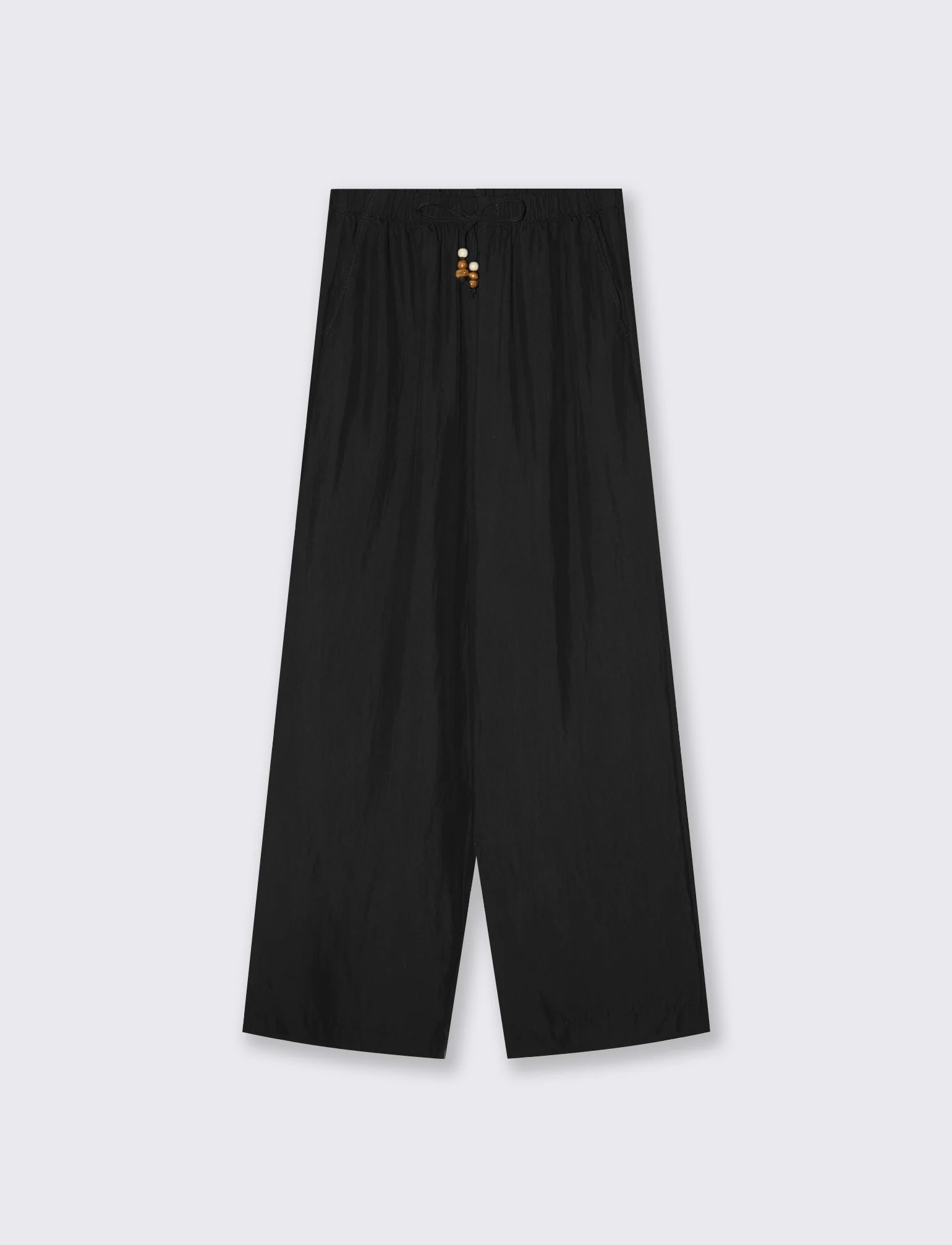 Pantalone con coulisse e tasche - Nero