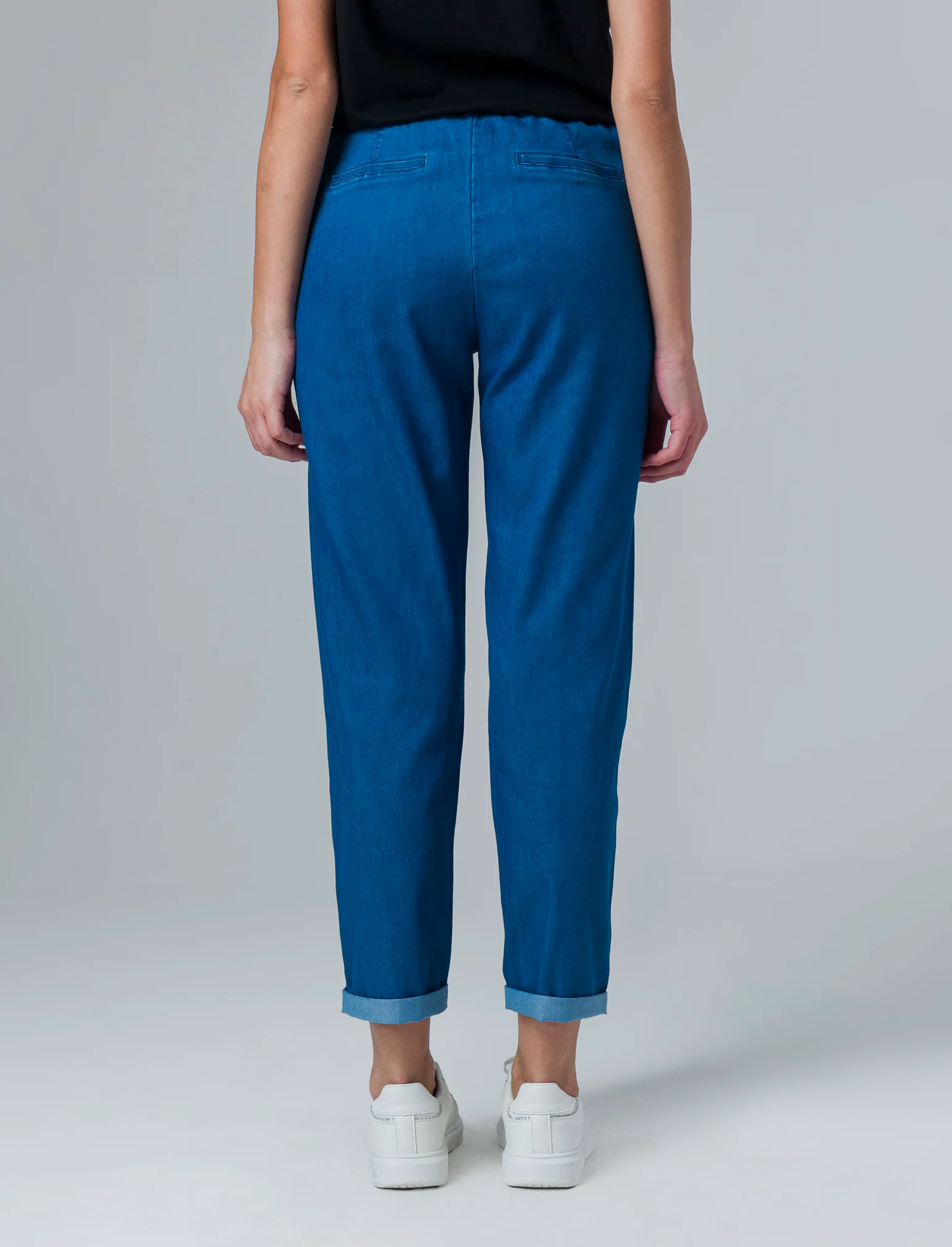 Pantalone con coullisse da donna - Denim - Image 2