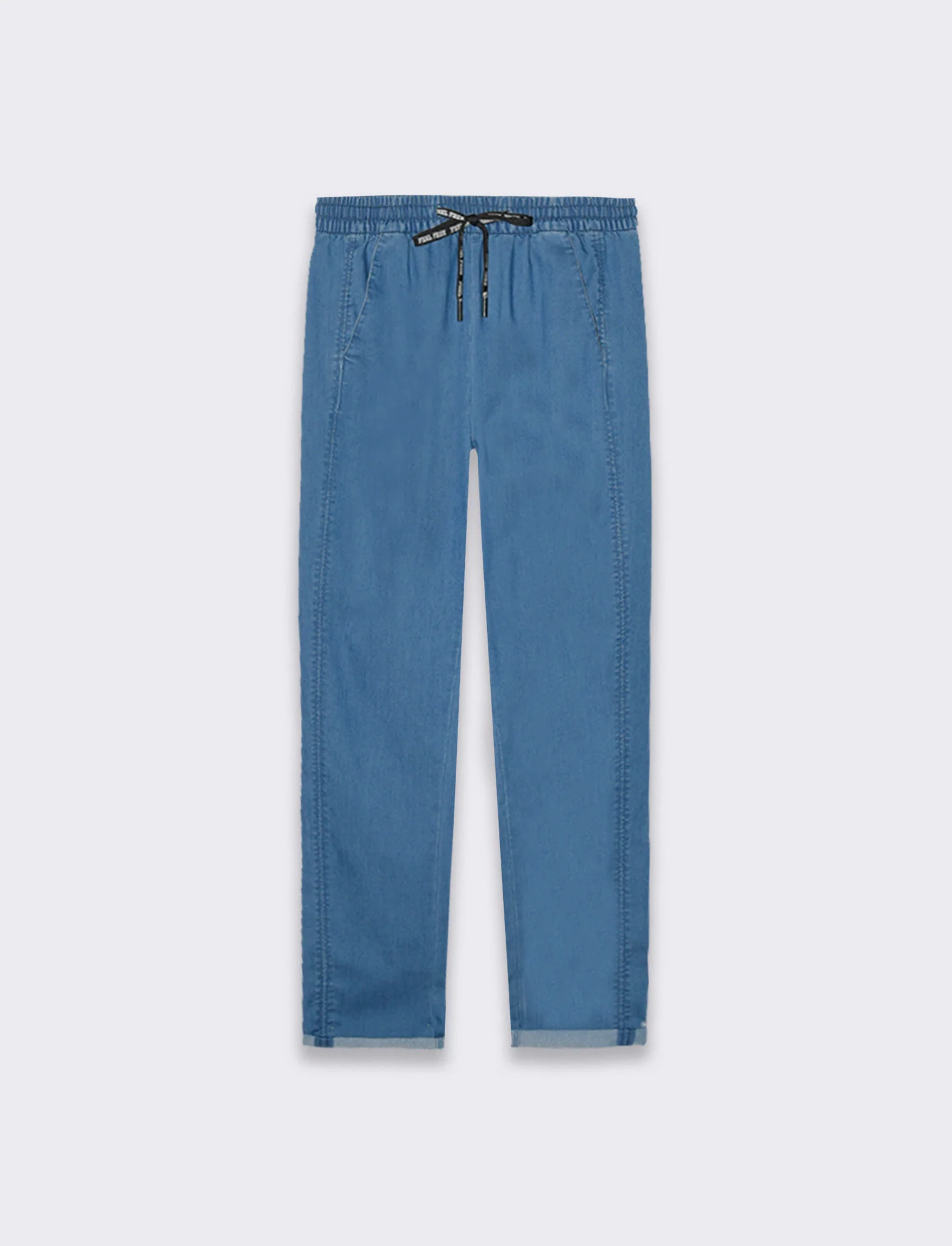 Pantalone con coullisse da donna - Denim - Image 4