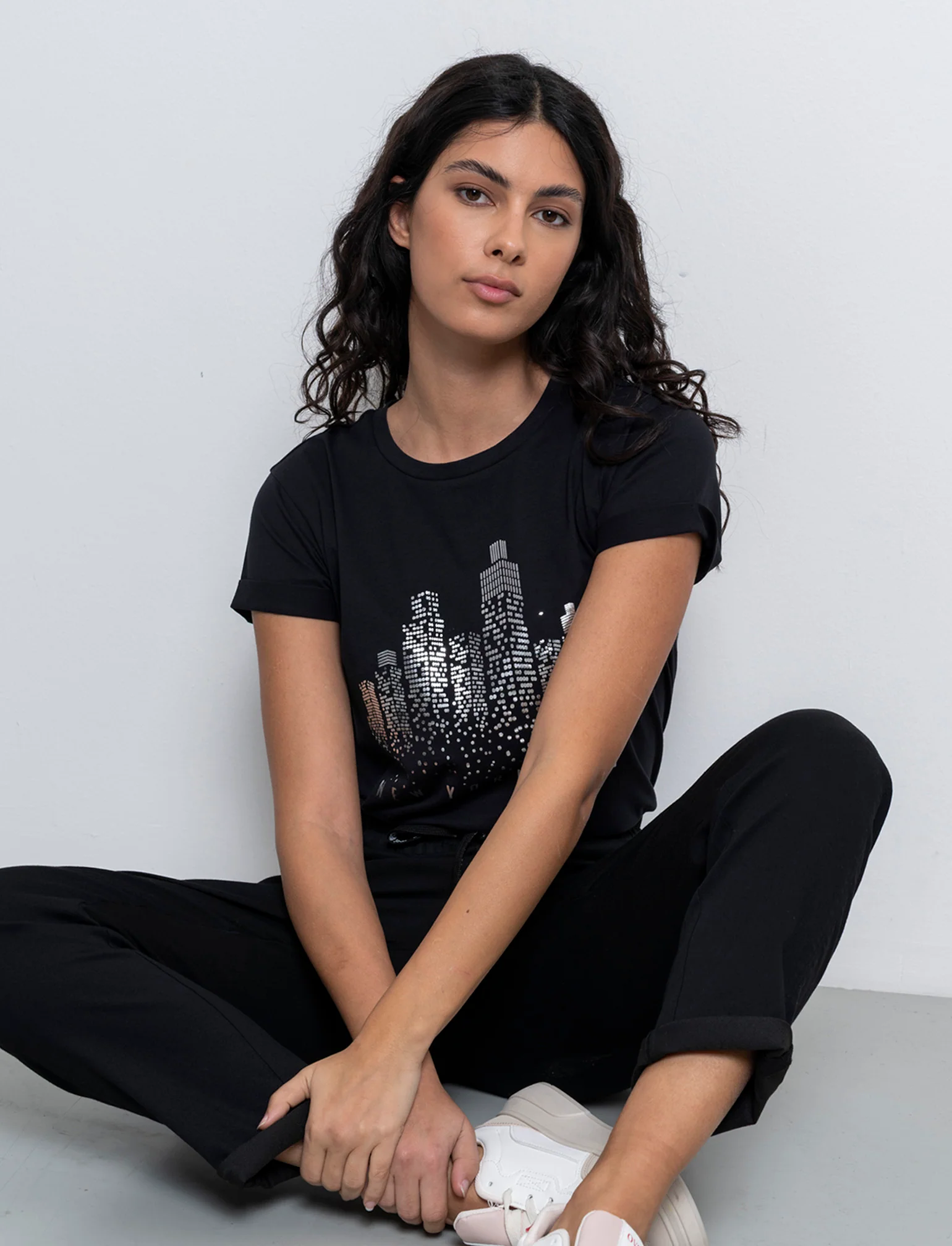 Pantalone con coullisse da donna - Nero - Image 3