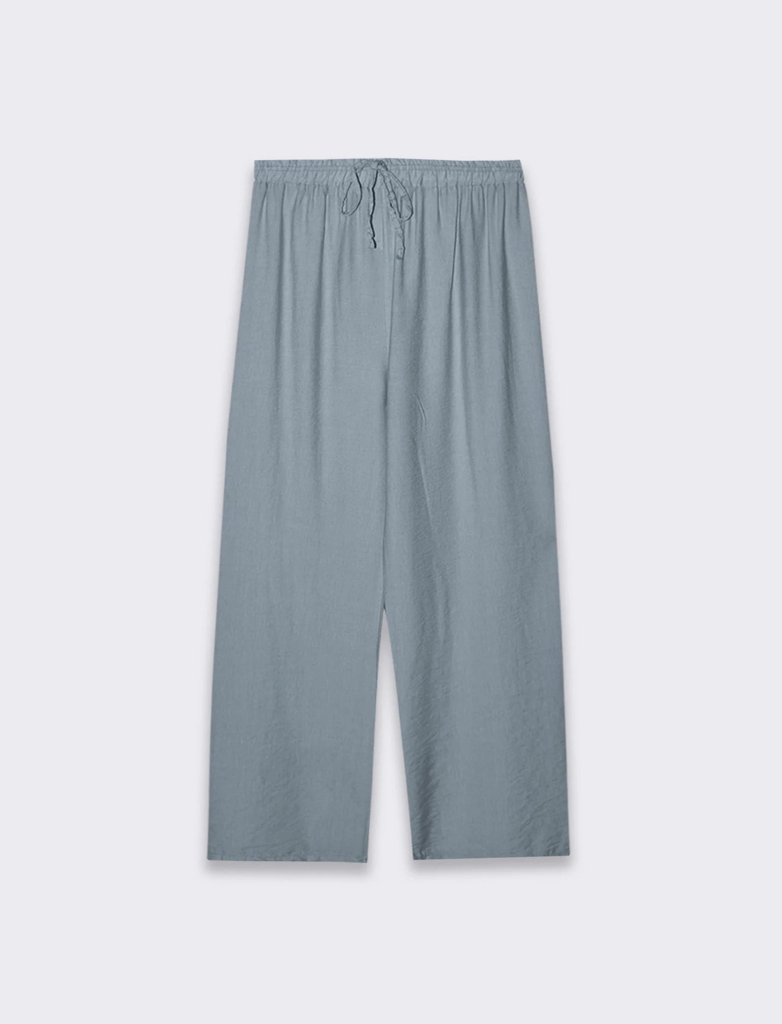 Pantalone con elastico e lacci in vita - Denim - Image 2