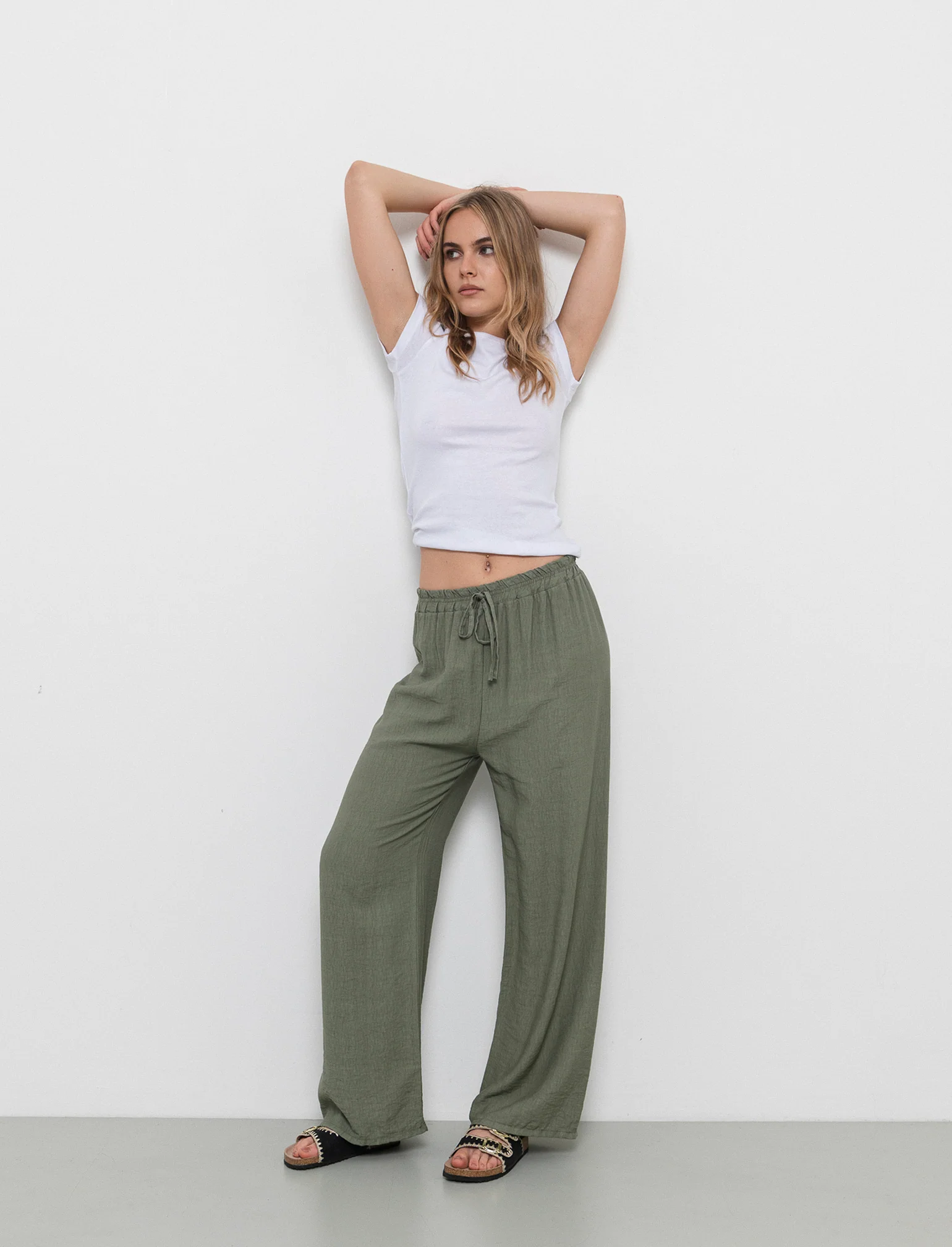 Pantalone con elastico e lacci in vita - Ve.milit.